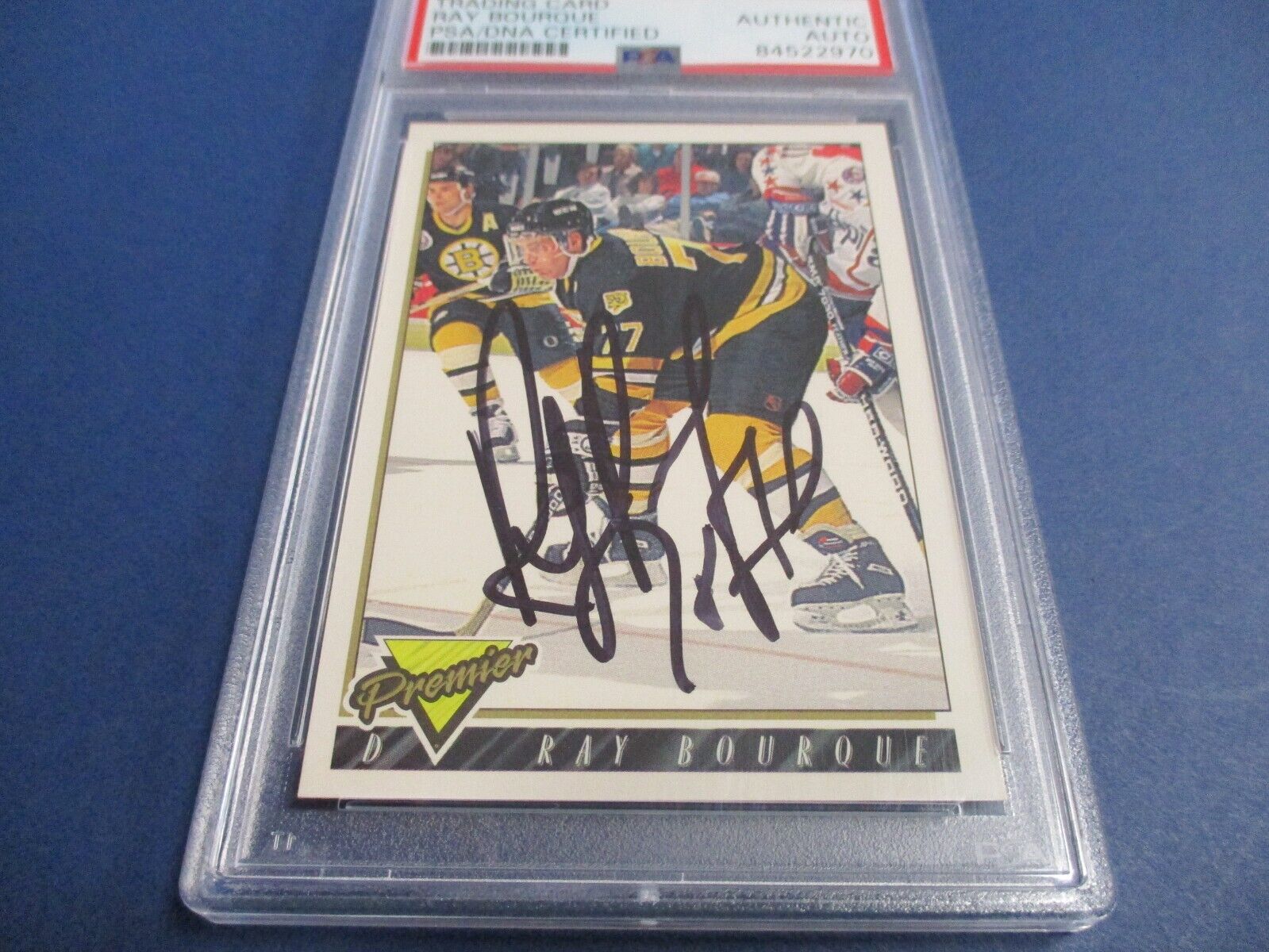 Ray Bourque Boston Bruins Autographed Signed 1993-94 Topps Premier  #350 PSA