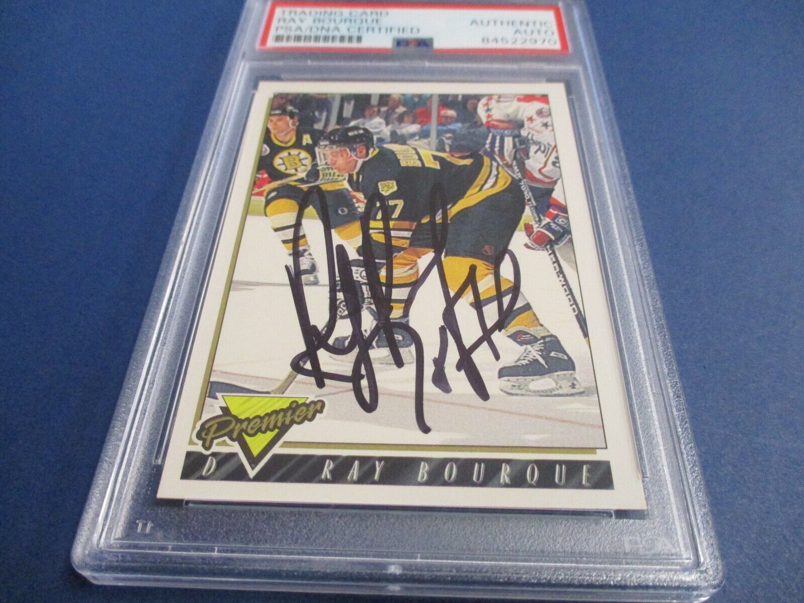 Ray Bourque Boston Bruins Autographed Signed 1993-94 Topps Premier  #350 PSA