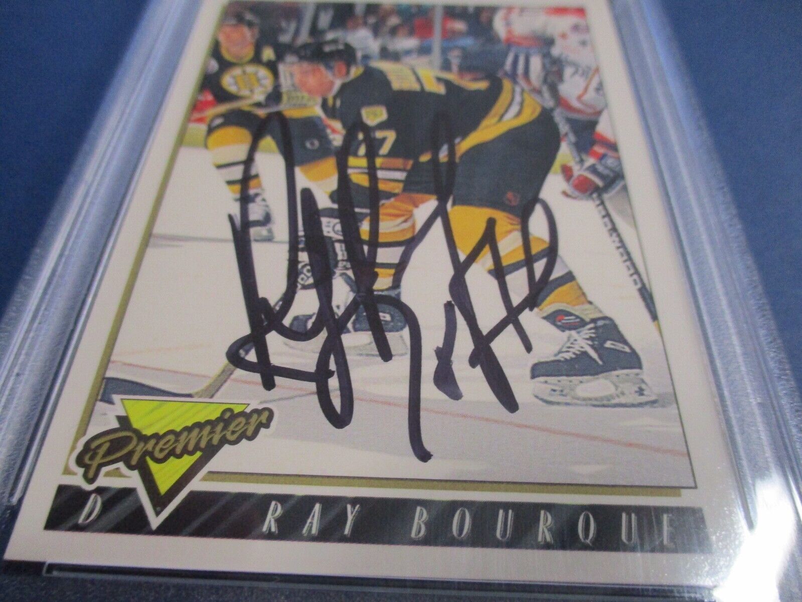 Ray Bourque Boston Bruins Autographed Signed 1993-94 Topps Premier  #350 PSA