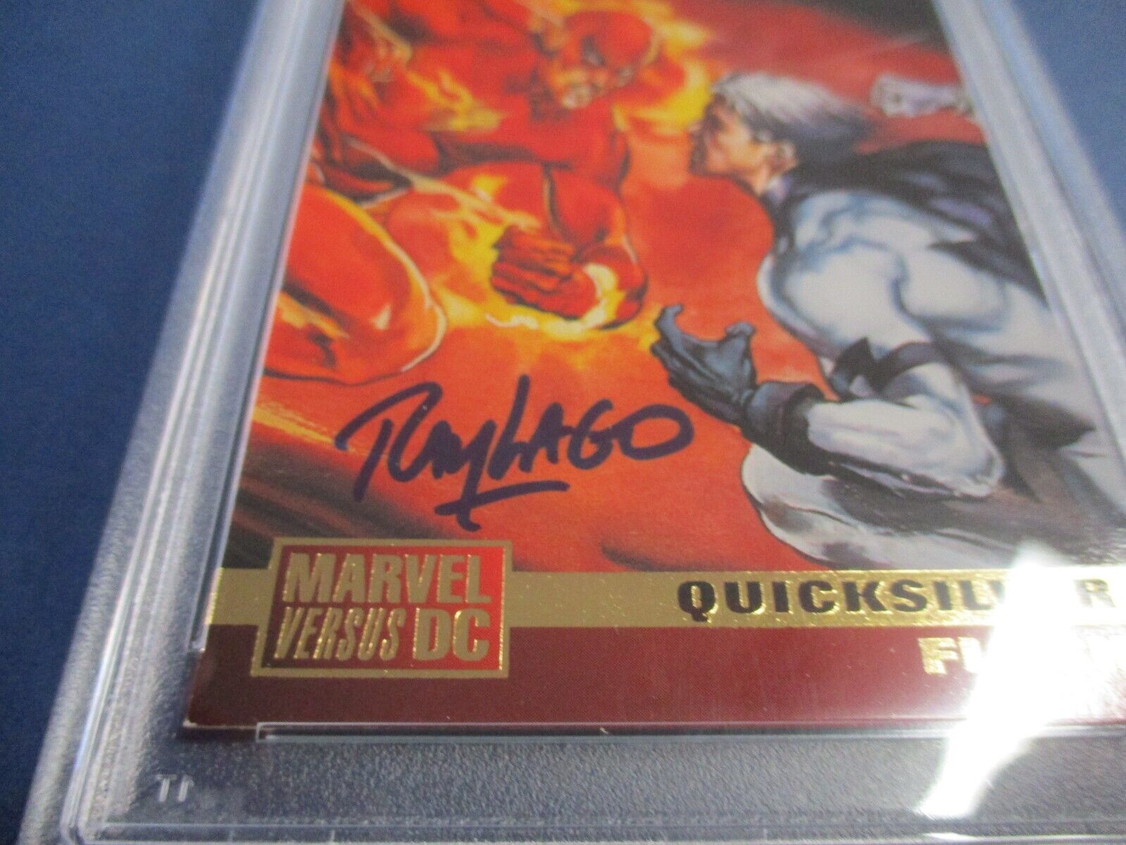 Ray Lago "Artist" Autographed Signed 1995 Marvel Versus DC Card #28 PSA Slab