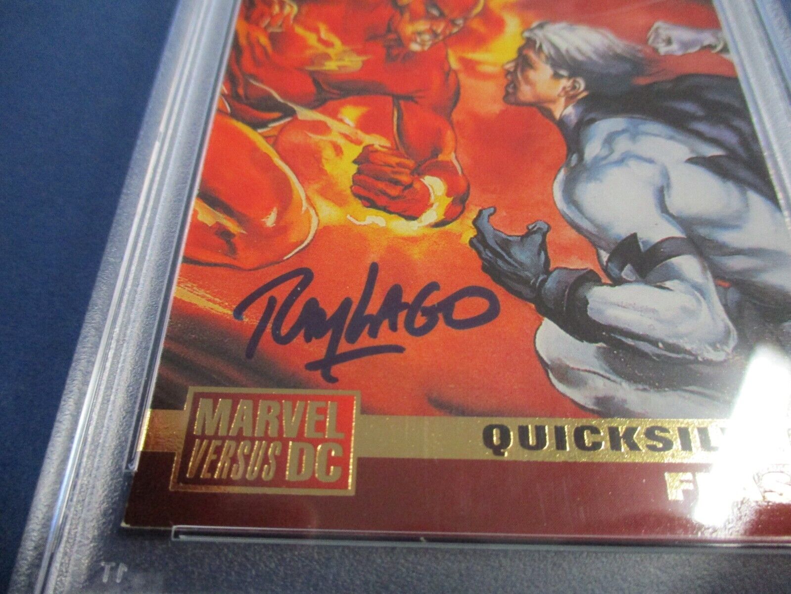 Ray Lago "Artist" Autographed Signed 1995 Marvel Versus DC Card #28 PSA Slab