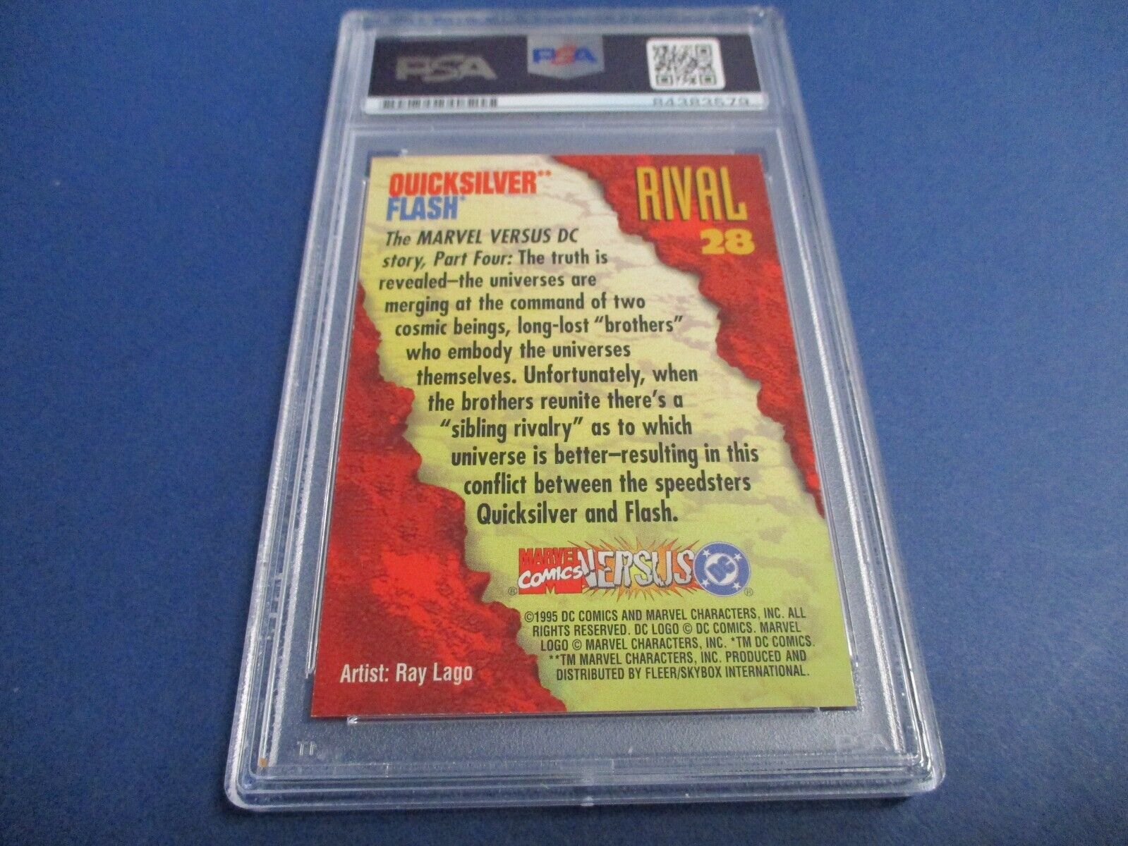 Ray Lago "Artist" Autographed Signed 1995 Marvel Versus DC Card #28 PSA Slab