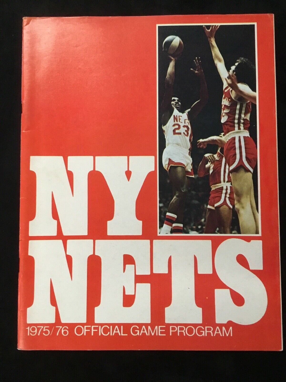 1975 New York Nets Game Program Dr J EX Vs San Antonio Spurs Scored