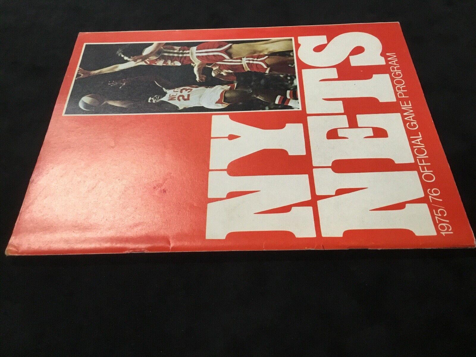 1975 New York Nets Game Program Dr J EX Vs San Antonio Spurs Scored