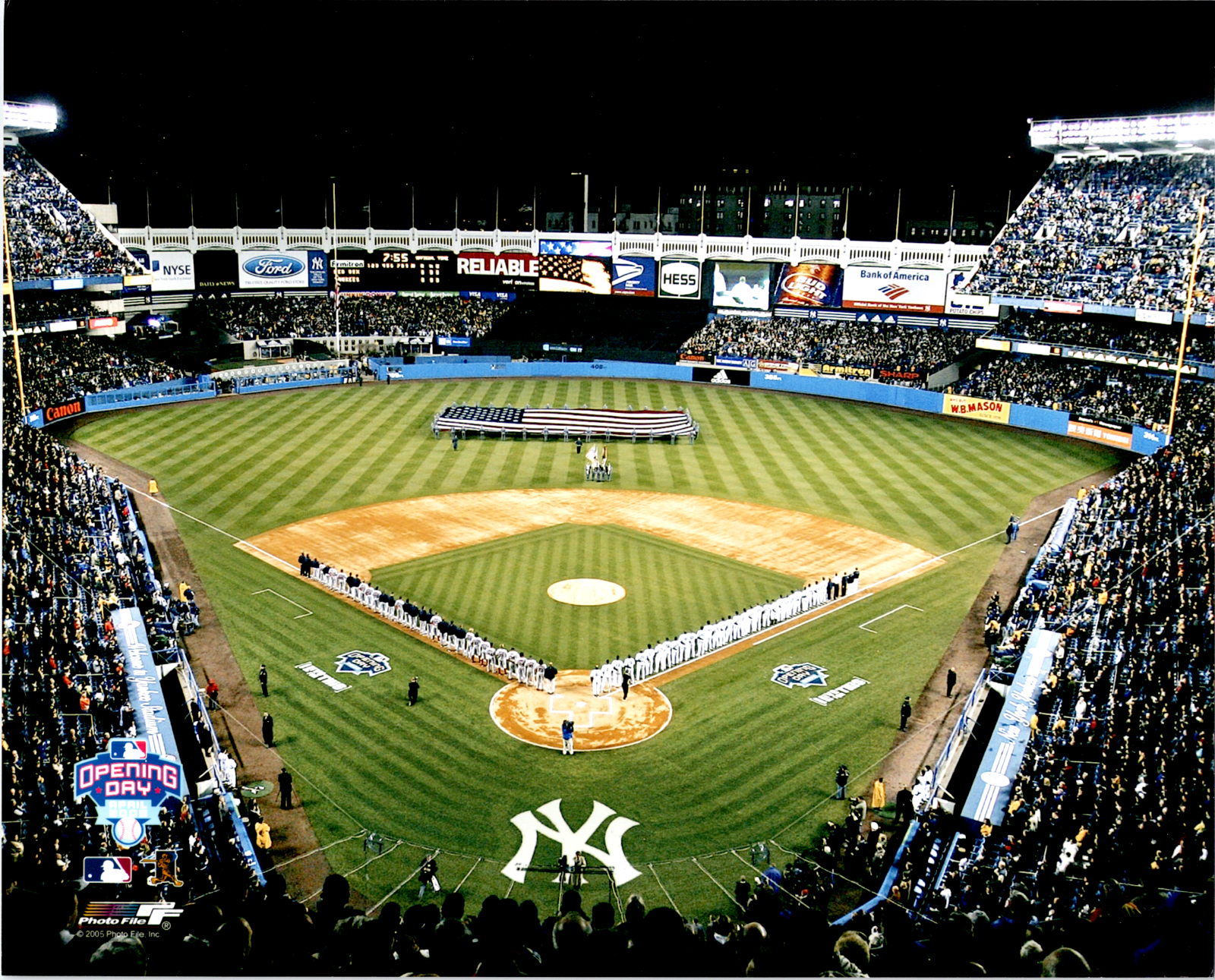 New York Yankees 2005 Opening Day Lineup Shot 8x10 Color Photo Unsigned