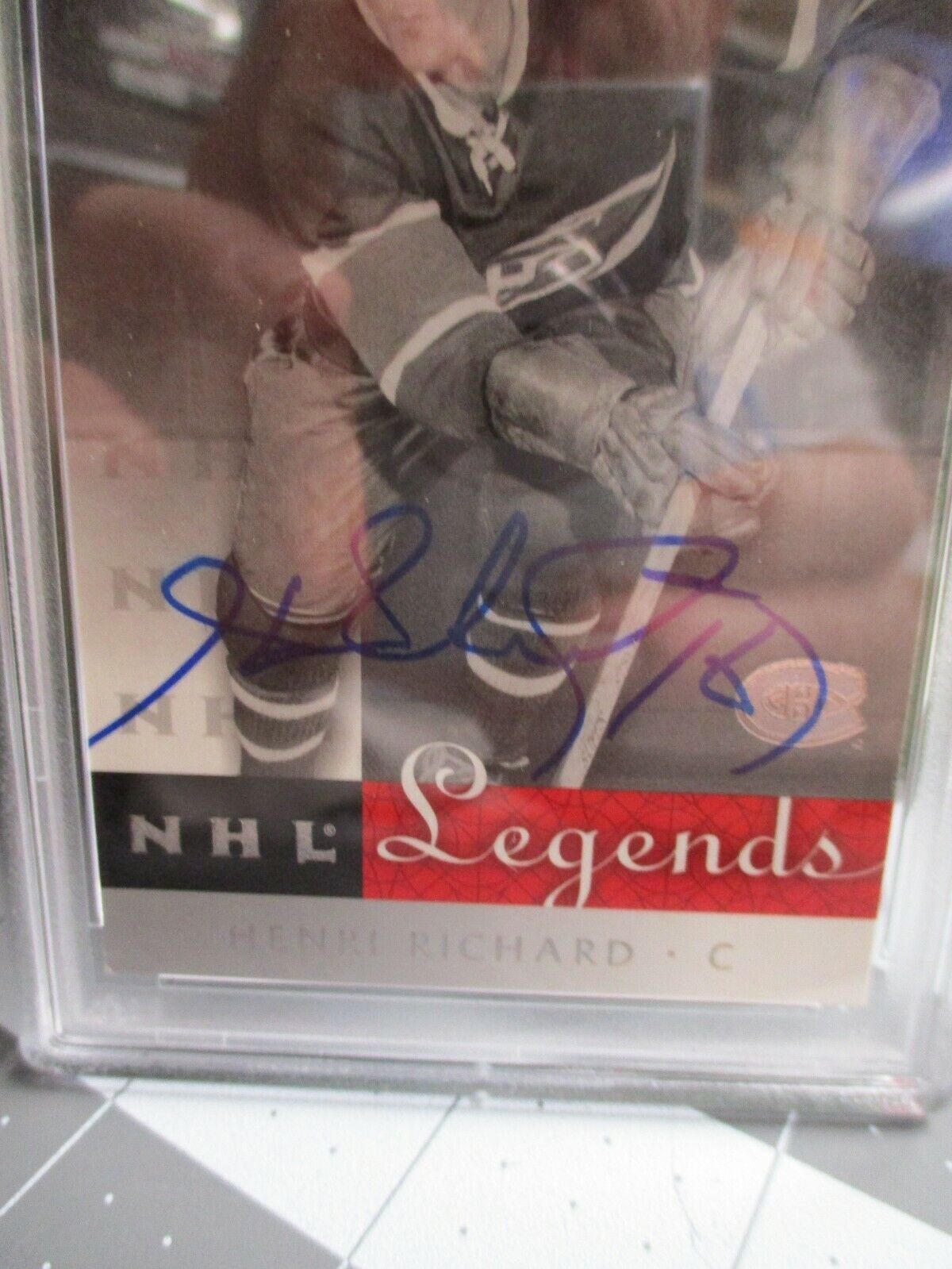 Henri Richard autographed 2001 UD Legends Card  #16 PSA SLABBED  #84329785