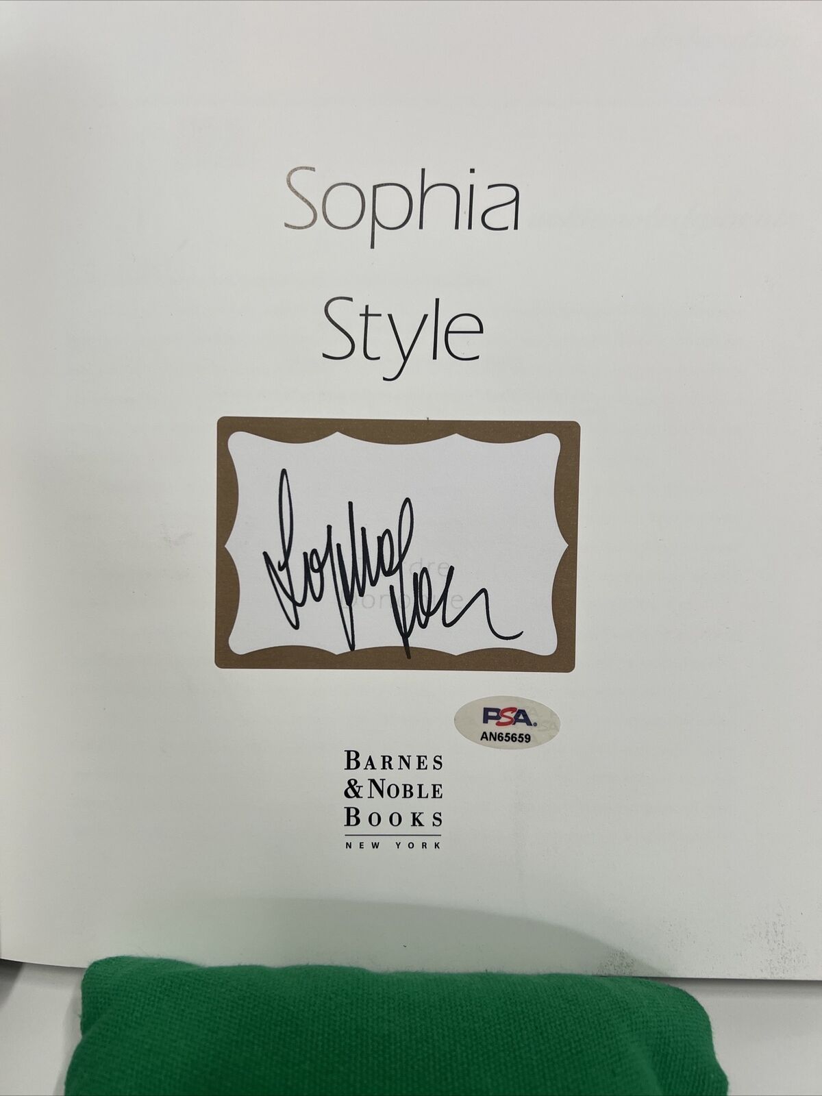 Sophia Loren Italian Actress Autographed Signed Sophia Style Book PSA #AN65659