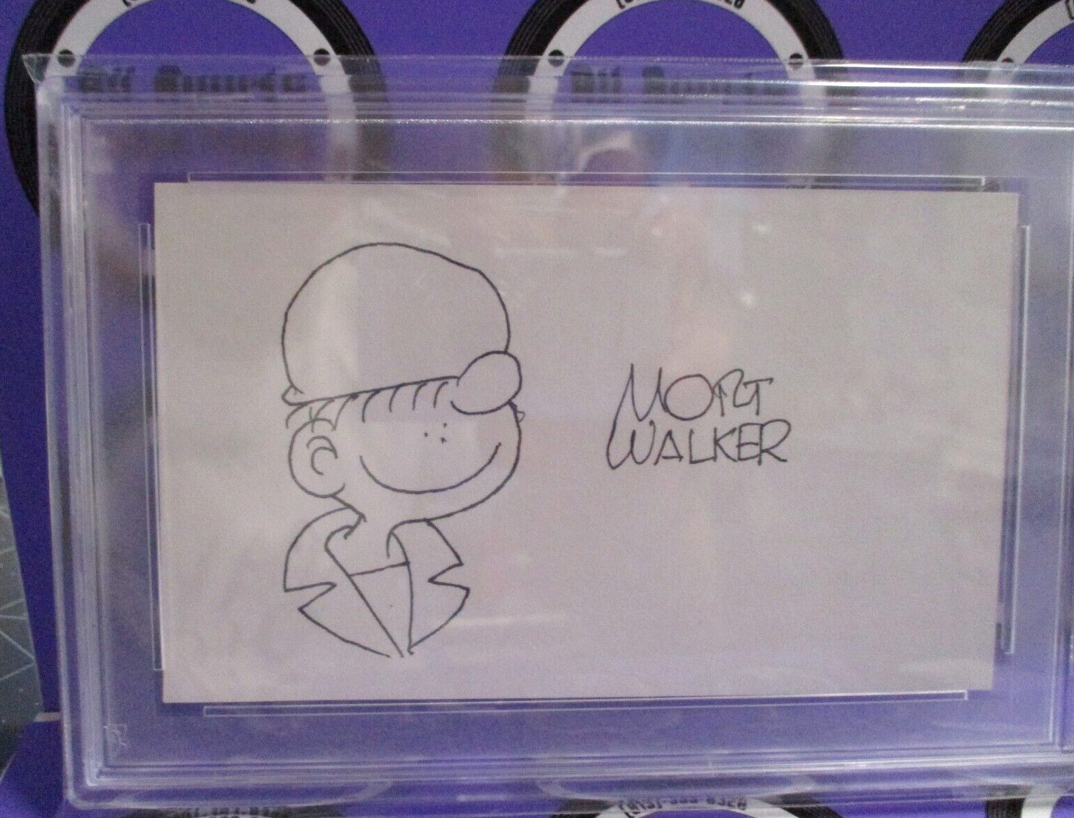 Mort Walker Autographed Index Card Signed PSA Certified #84688692  Cartoon