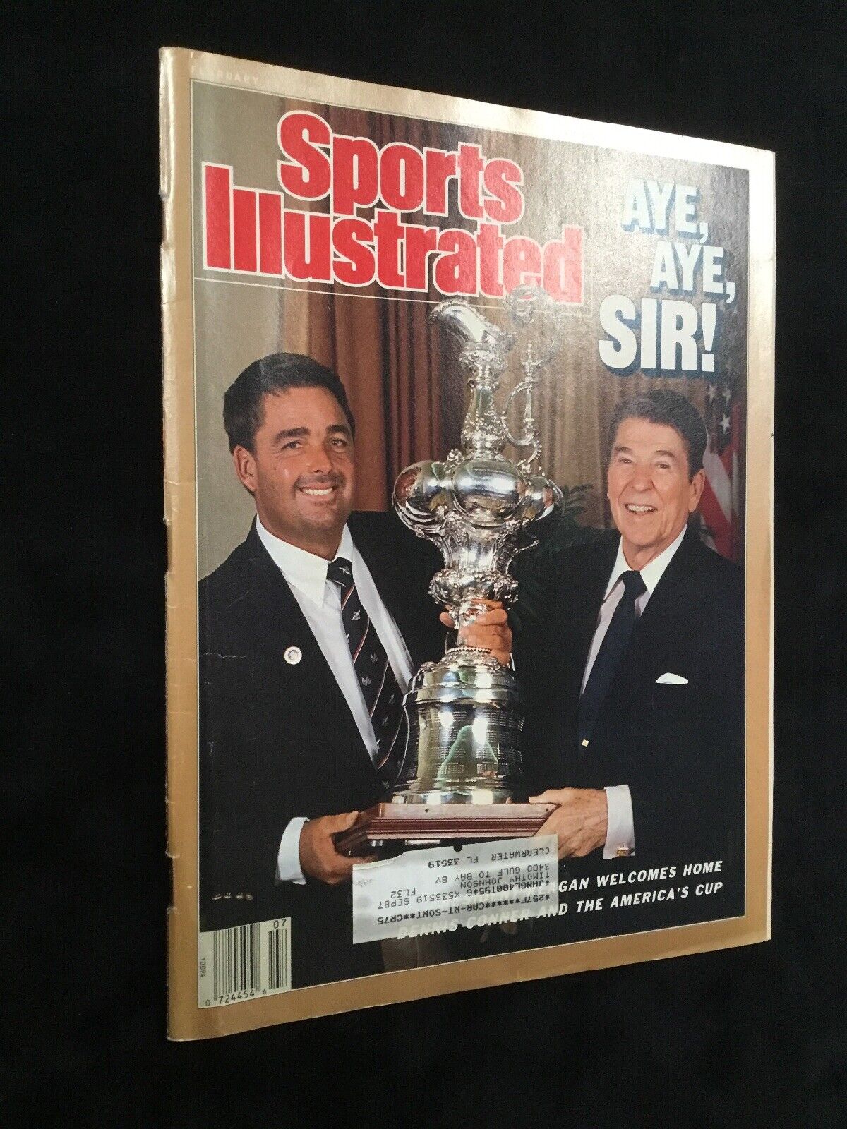 Sports Illustrated Magazine Ronald Reagan Dennis Conner Cover 1987