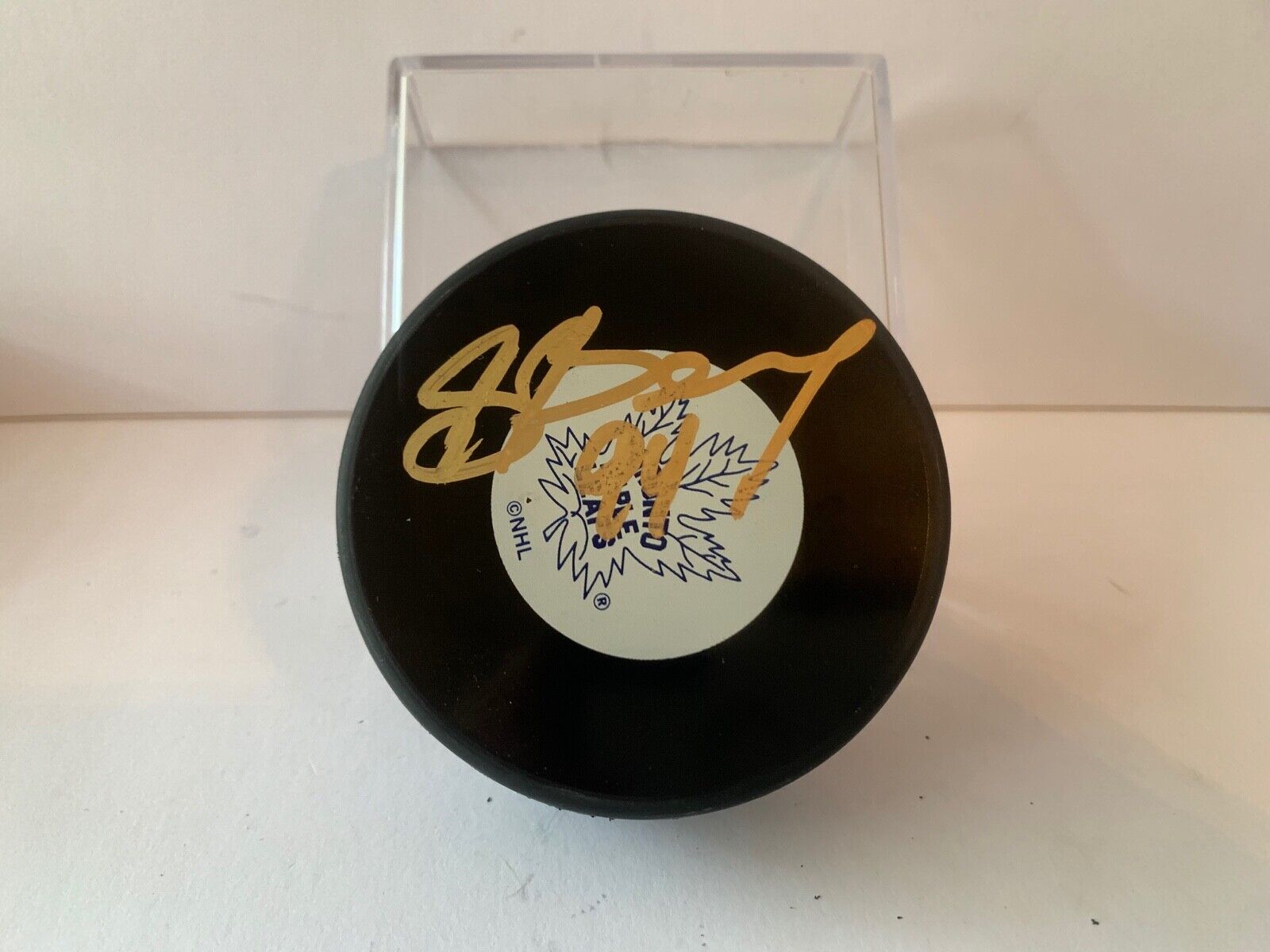 Sergei Berezin Autographed Official NHL Hockey Puck Toronto Maple Leafs Logo