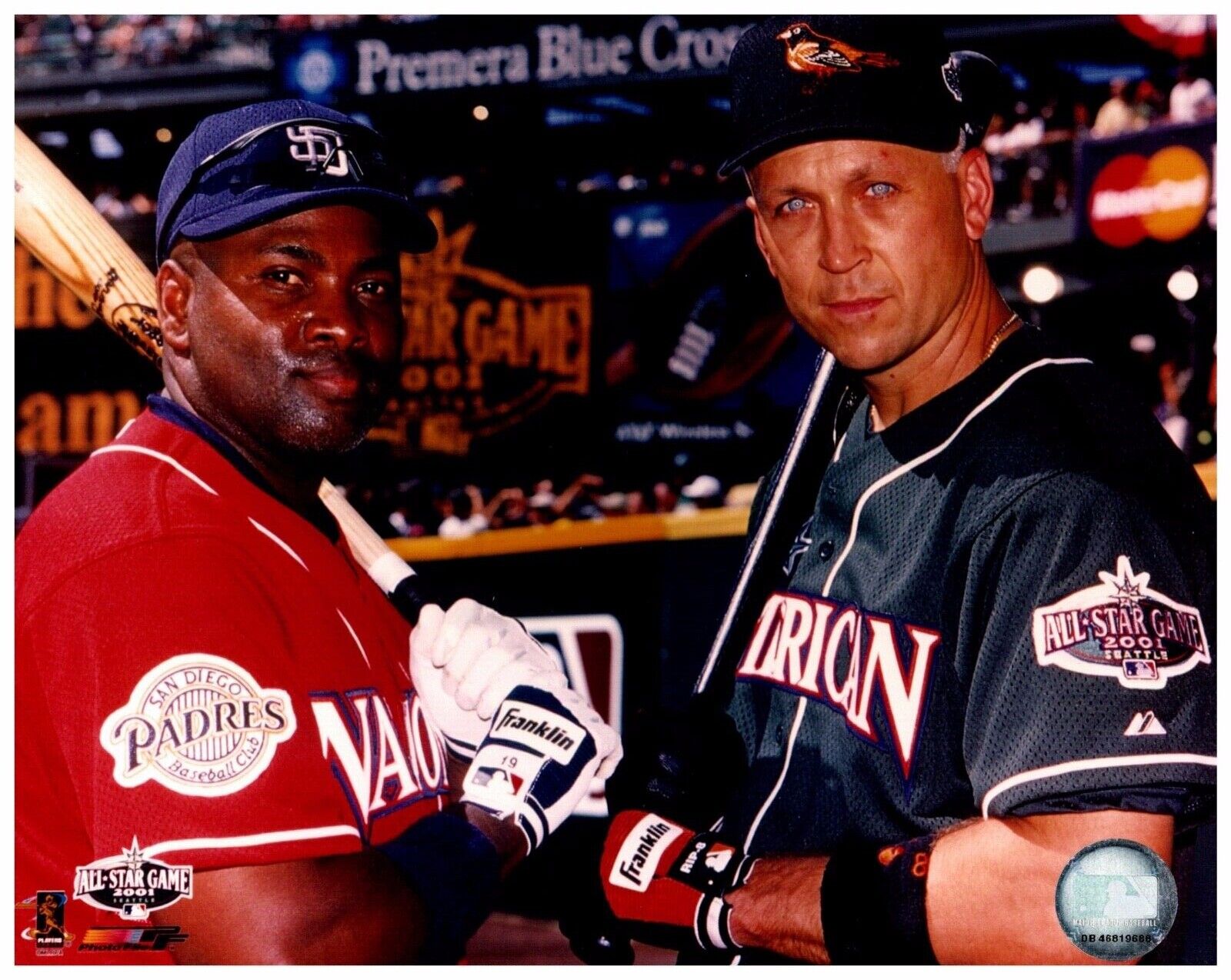 Tony Gwynn and Cal Ripken Jr. 8x10 Sports Photo A Unsigned  w/ MLB hologram