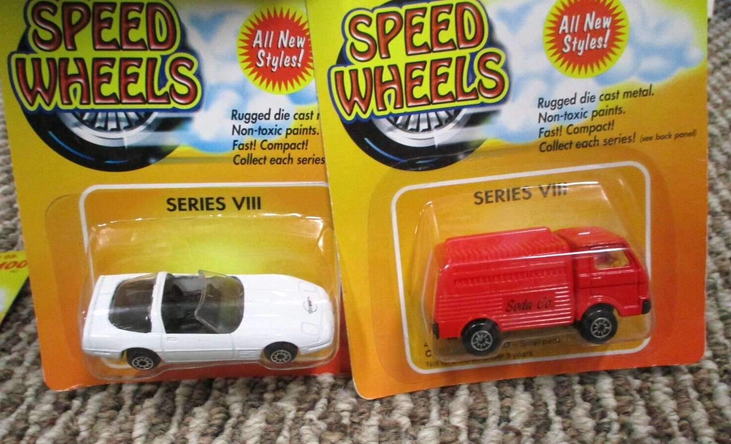 Speed Wheels Diecast Lot Of 5 1998 Series VIII Taxi, Ambulance, Soda And Car NIP