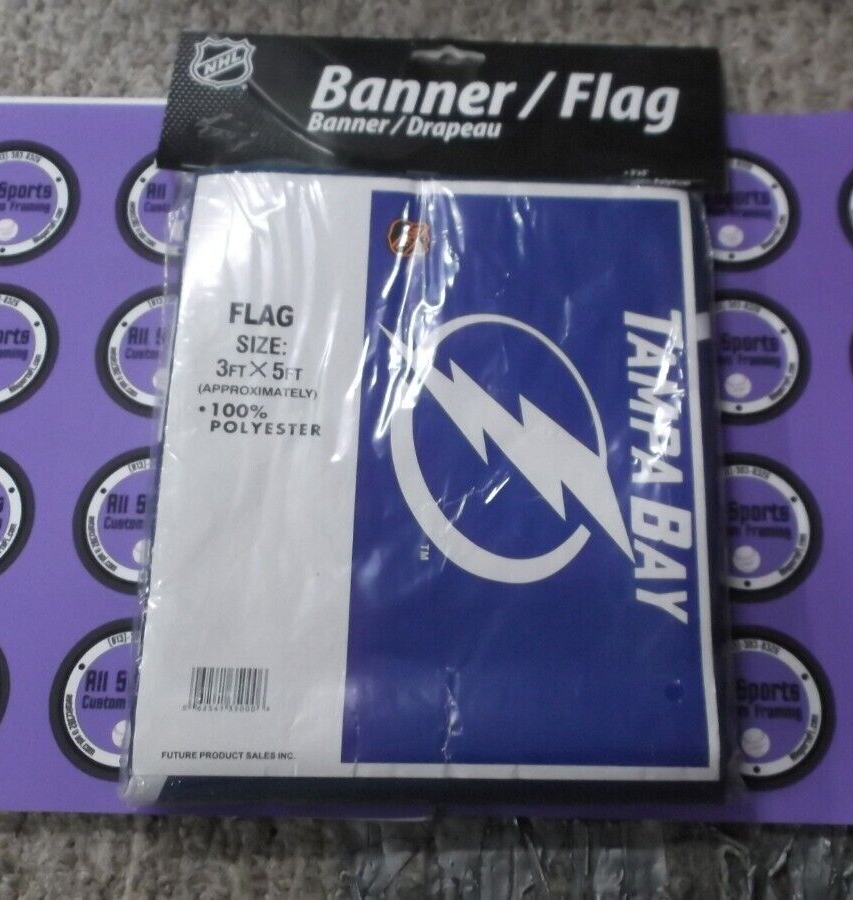 Tampa Bay Lightning Flag Size 3 FT x 5 FT Material Polyester 100% NHL NEW in pac