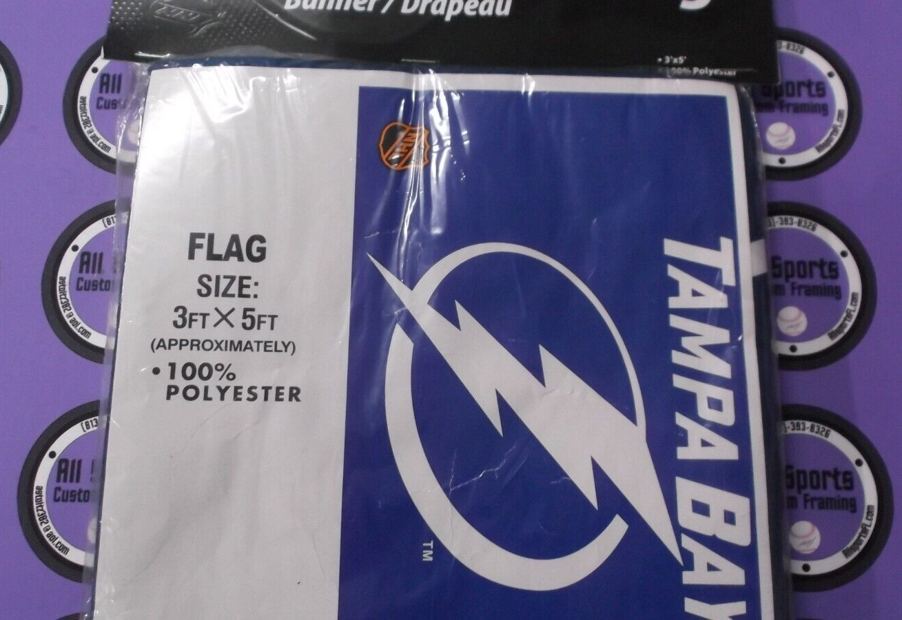 Tampa Bay Lightning Flag Size 3 FT x 5 FT Material Polyester 100% NHL NEW in pac