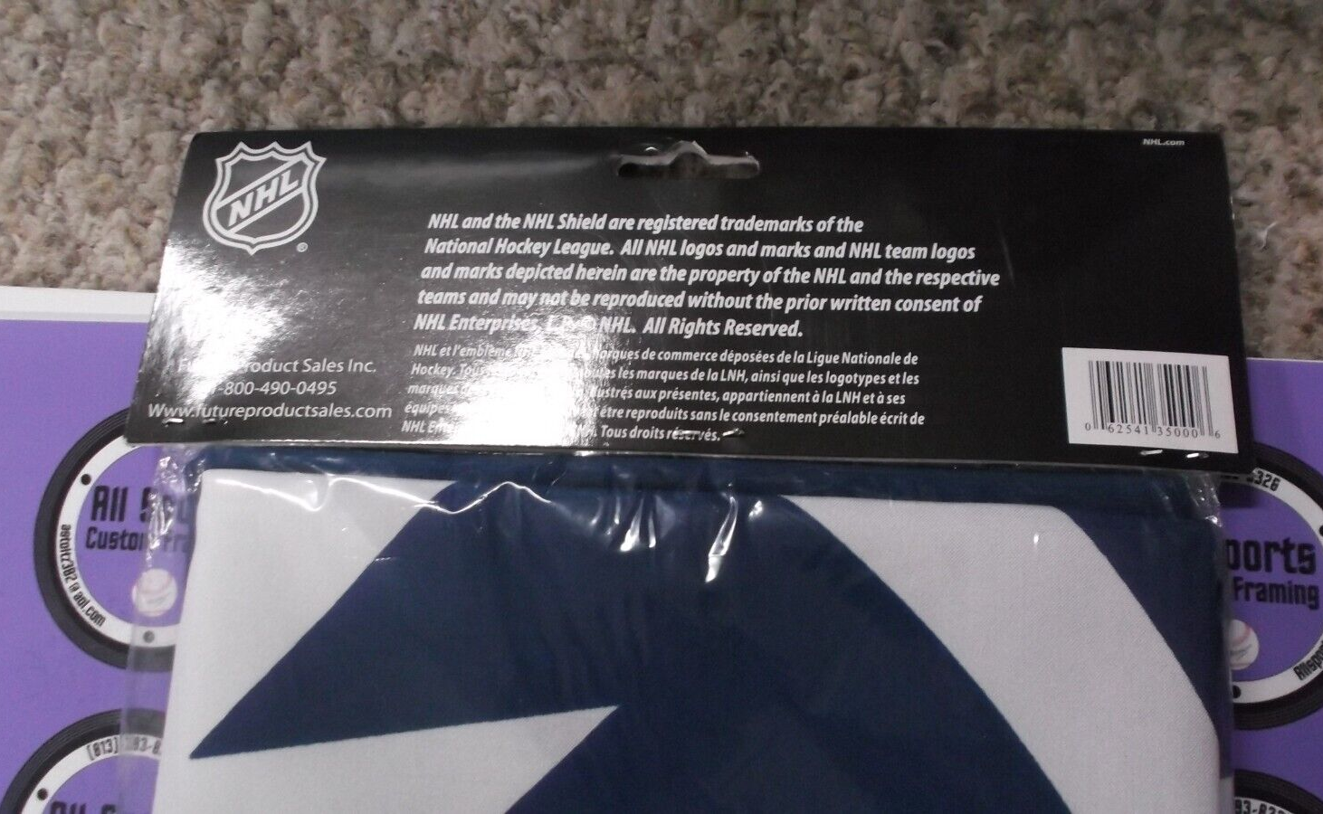 Tampa Bay Lightning Flag Size 3 FT x 5 FT Material Polyester 100% NHL NEW in pac