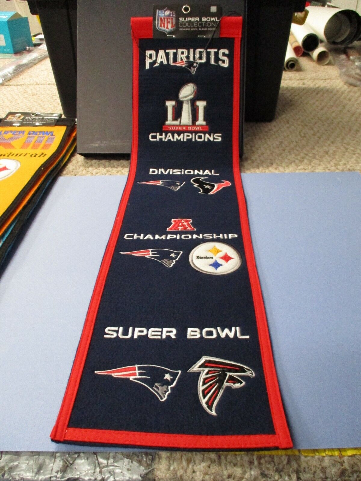 New England Patriots Super Bowl 51 Champions Embroidered Banner Heritage