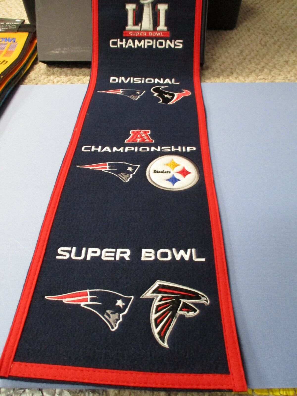 New England Patriots Super Bowl 51 Champions Embroidered Banner Heritage