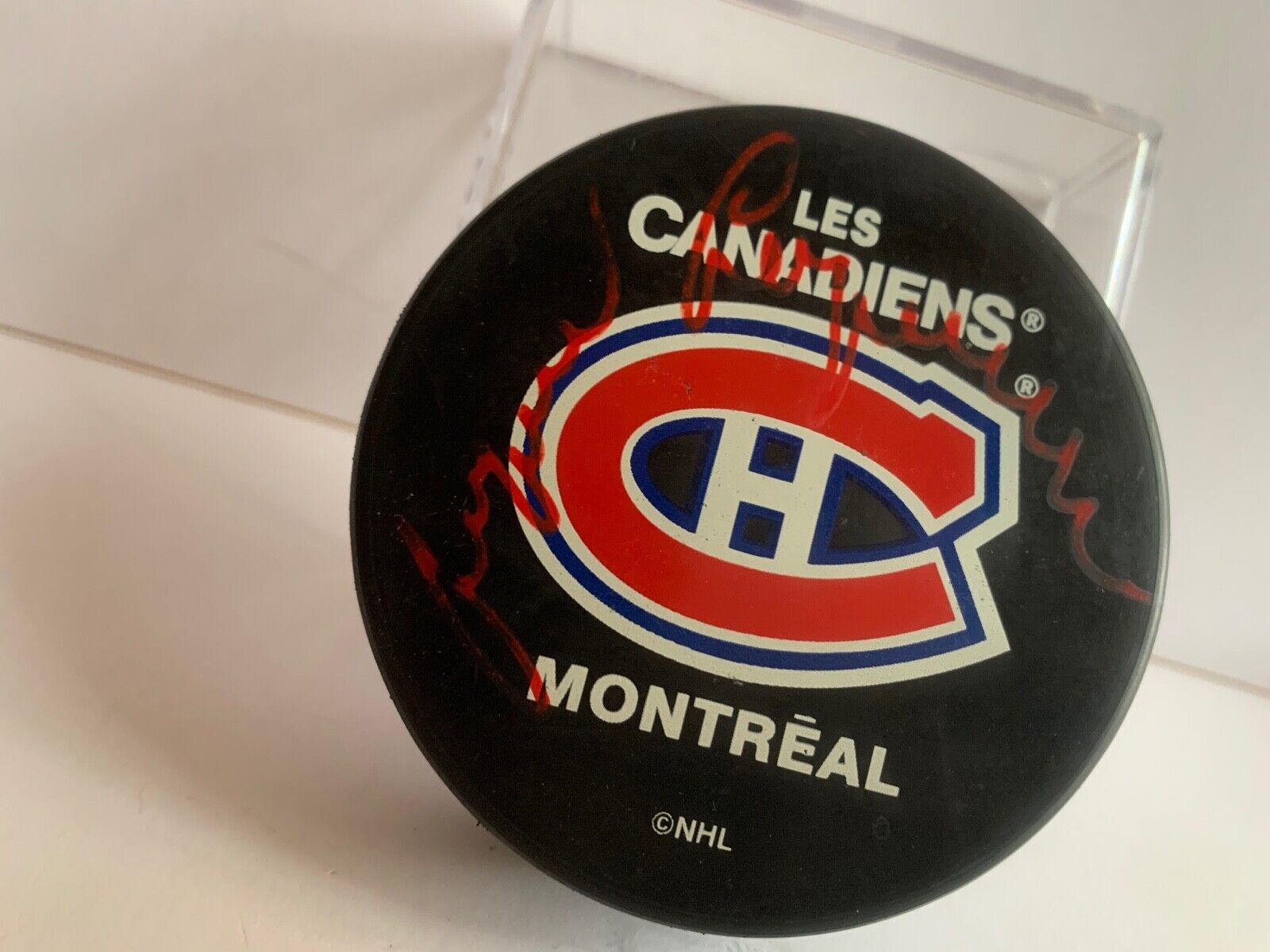 Jacques Laperriere Autographed Official NHL Montreal Canadiens Hockey Puck