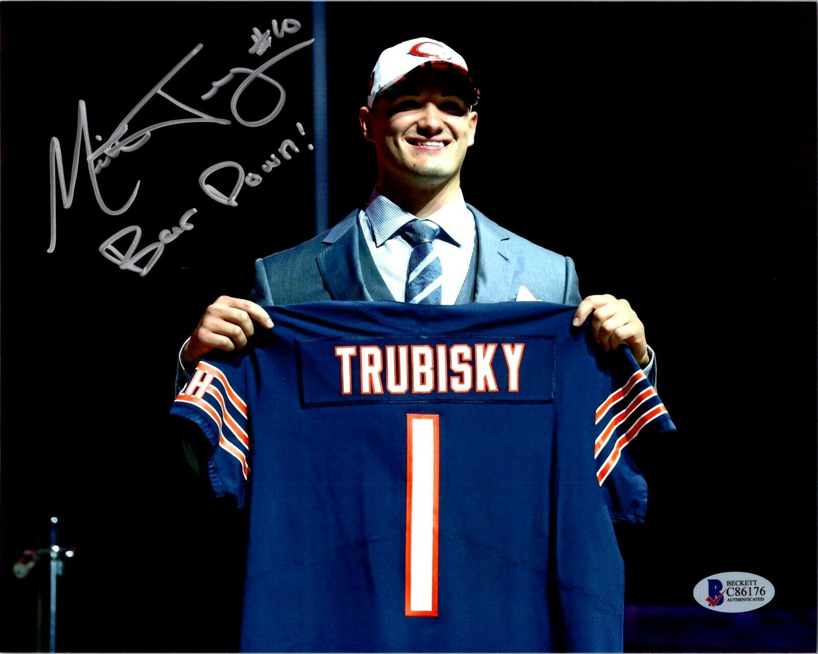 Mitch Trubisky Rookie Signed 8x10 Photo with Beckett COA