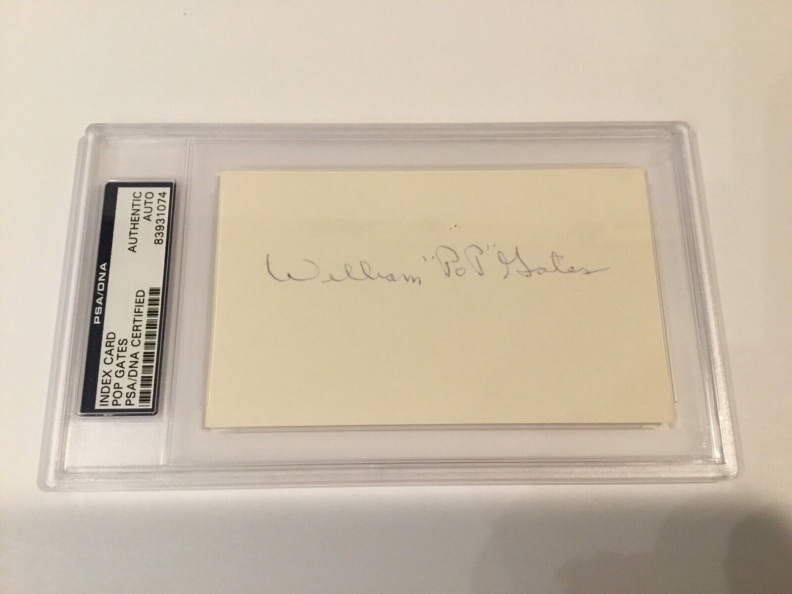 William POP Gates Basketball Signed Index Card PSA