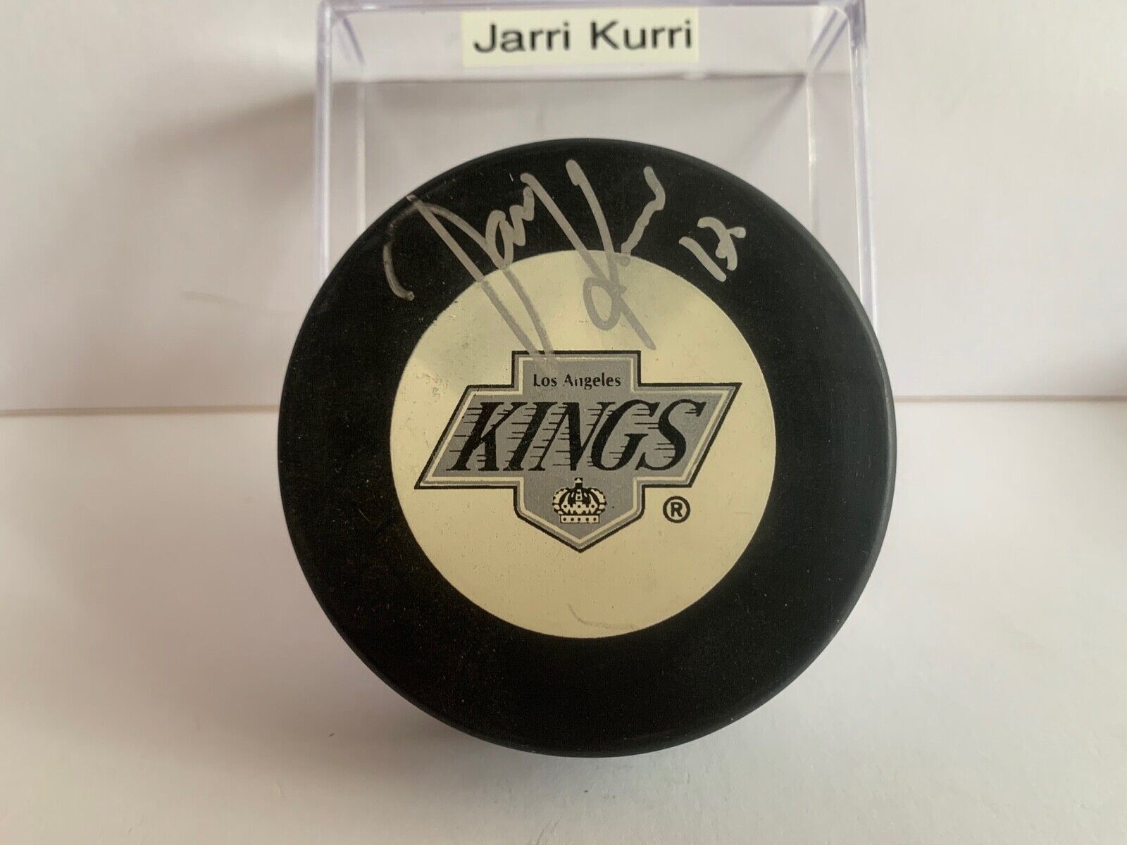 Jarri Kurri Autographed Official NHL Hockey Puck with Los Angeles Kings Logo