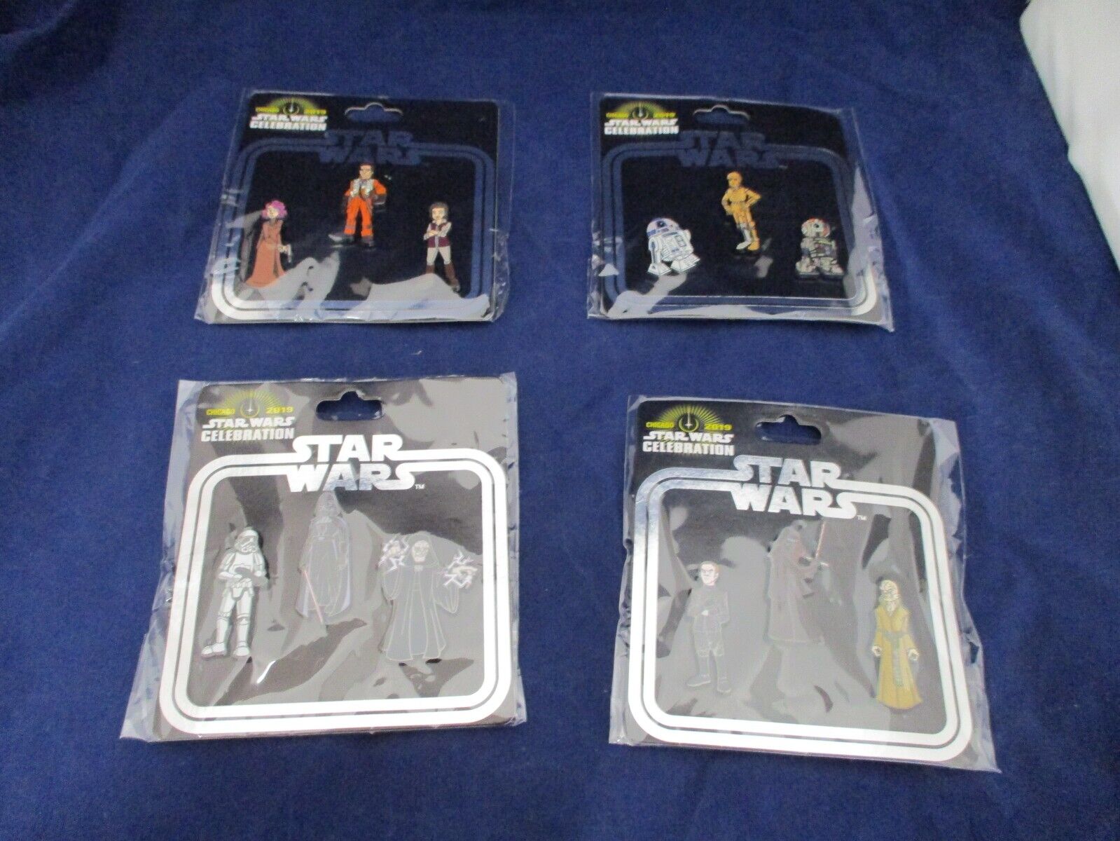 Star Wars Celebration Chicago Pins ! 3 Pin Packs - Lot of 4 - 2019 Exclusive