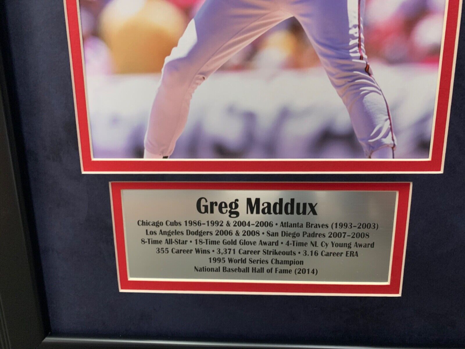 Greg Maddux Braves Custom Framed Signature Cut card Hall of Fame JSA COA