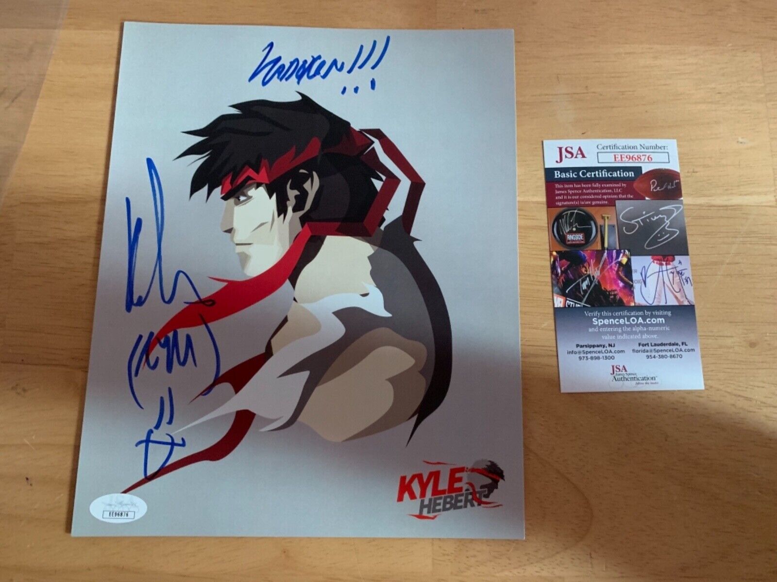 Kyle Hebert “Ryu” From Street Fighter Autographed 8x10 Photo JSA #EE96876 Signed