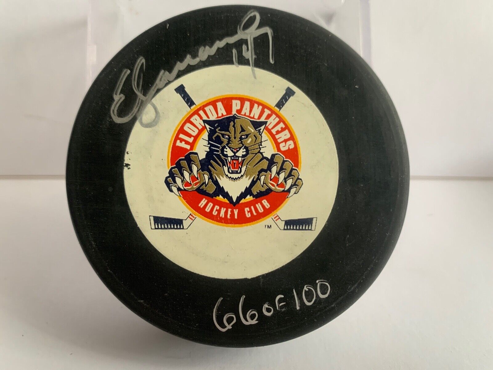 Ed Jovanovski Florida Panthers Autographed Official Licensed Rookie Puck 66/100