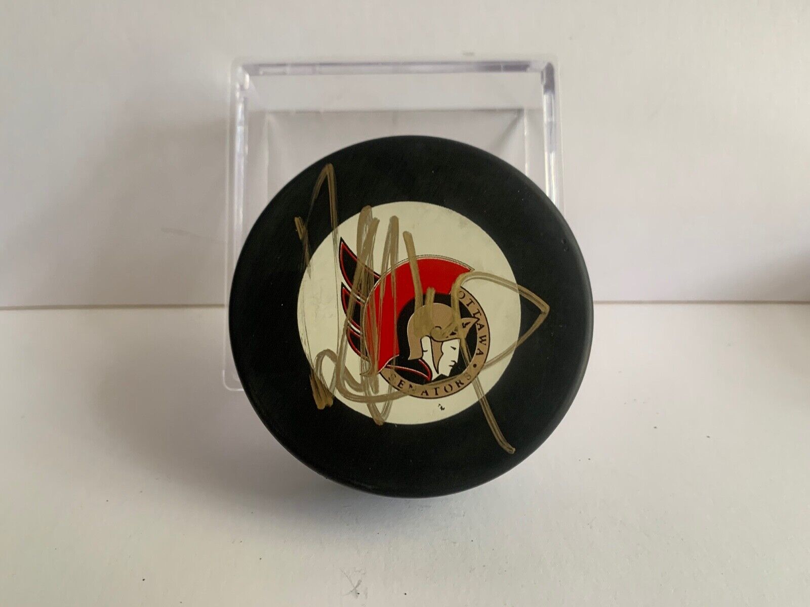 Radek Bonk Ottawa Senators Officially Licensed Autographed Hockey Puck B NHL