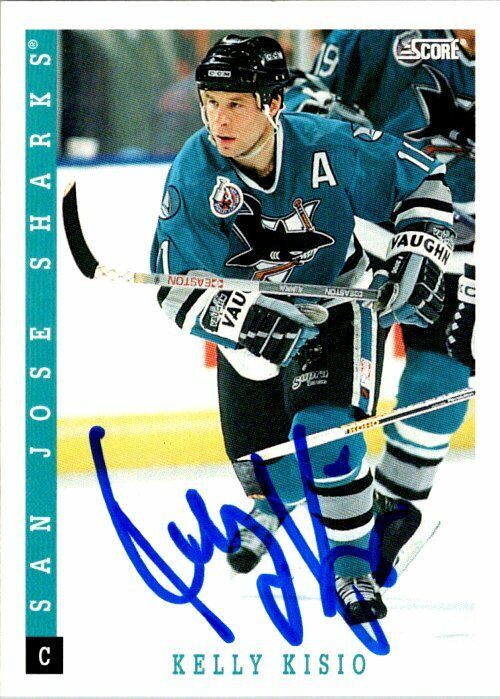 Kelly Kisio San Jose Sharks Hand Signed 1993-94 Score Hockey Card #27 NM