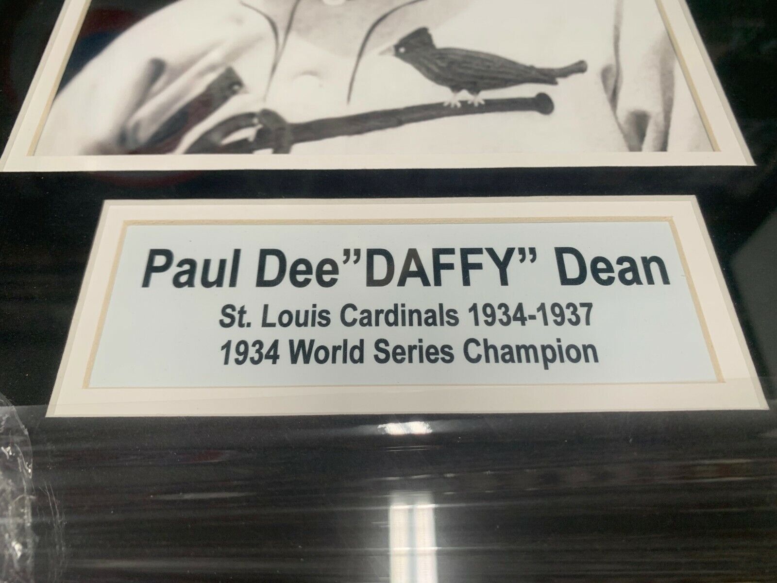 Paul Daffy Dean Custom Framed Sports Autograph with 3 Photos and JSA 19.5"x23.5"