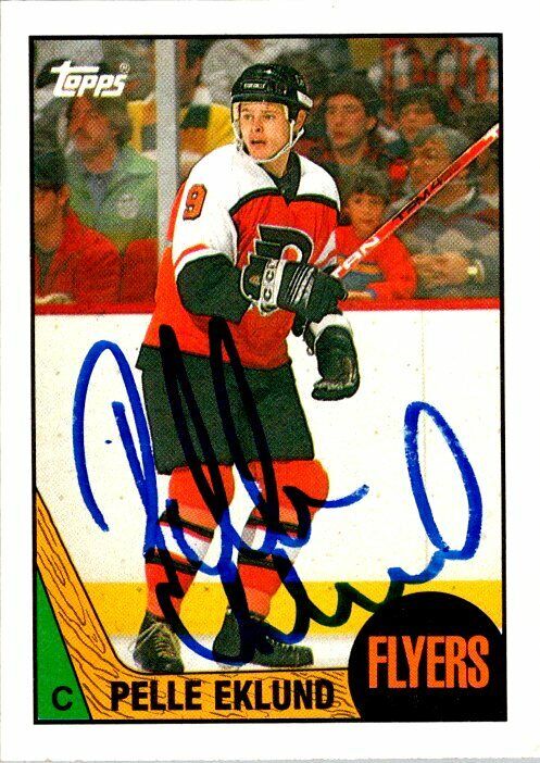 Pelle Eklund Philadelphia Flyers Hand Signed 1987-88 Topps Card #98 NM-MT