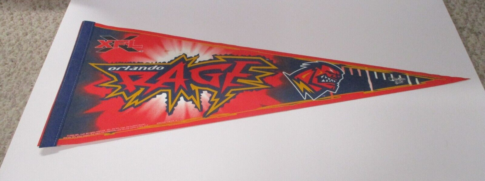 XFL Orlando Rage Wincraft Sports Official Licensed Pennant Flag Made in USA