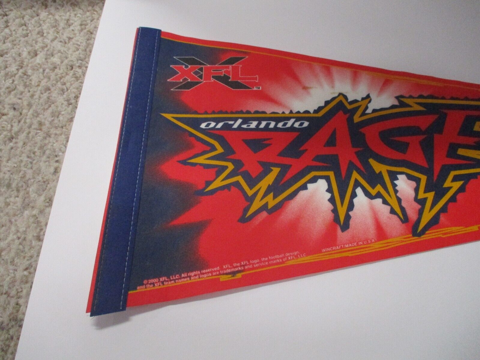 XFL Orlando Rage Wincraft Sports Official Licensed Pennant Flag Made in USA