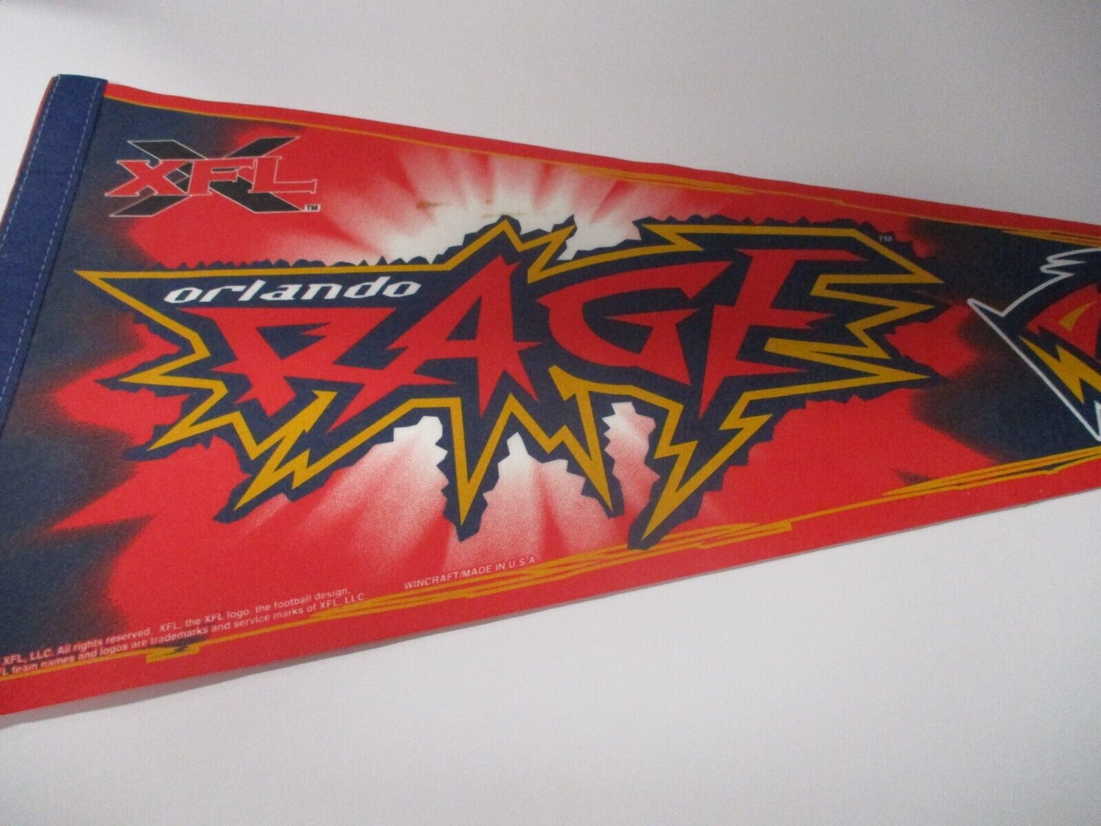 XFL Orlando Rage Wincraft Sports Official Licensed Pennant Flag Made in USA