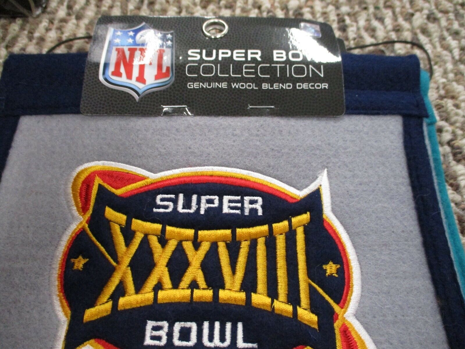 New England Patriots Super Bowl XXXVIII Champions Embroidered Banner Heritage