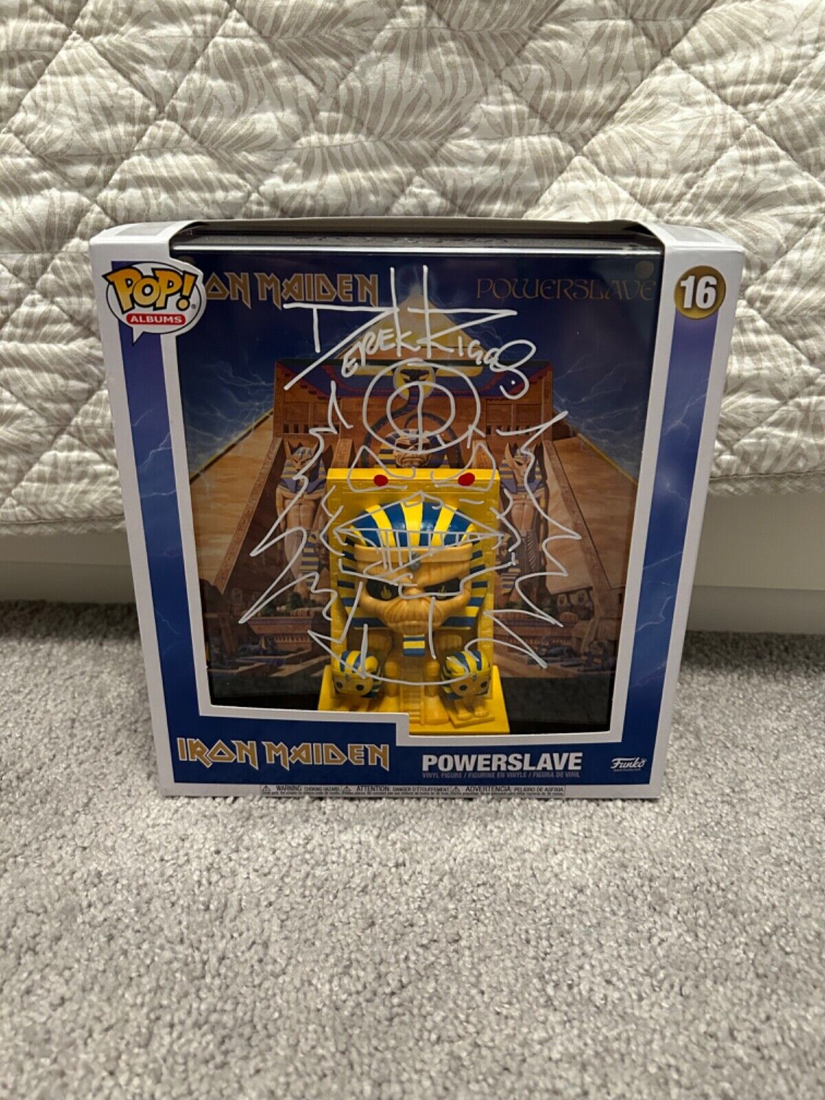 Powerslave Iron Maiden Funko Pop Signed by Artist Derek Riggs SKETCH JSA Album