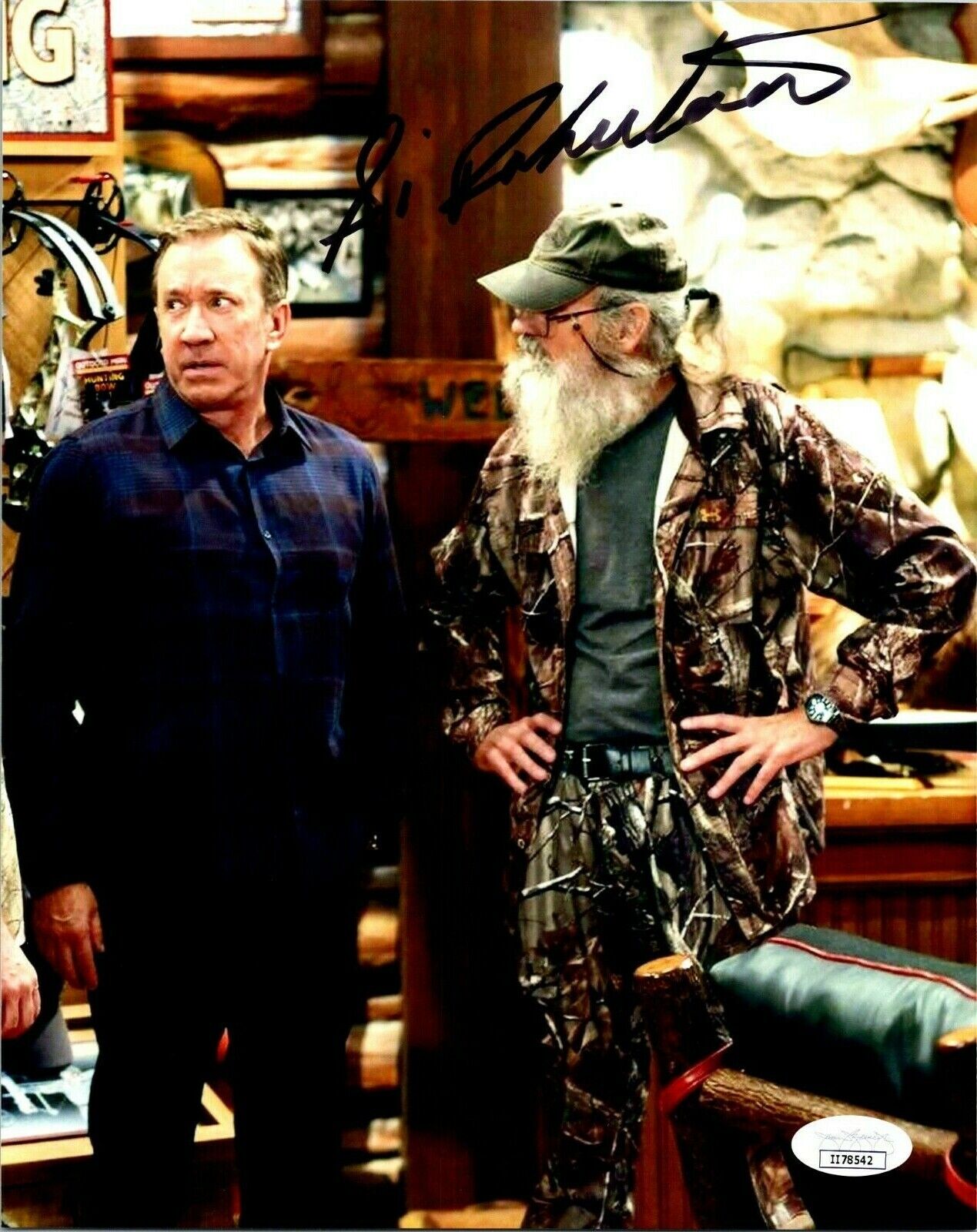 Si Robertson Autographed 8x10 Color Photo W/ Tim Allen JSA COA #II78542