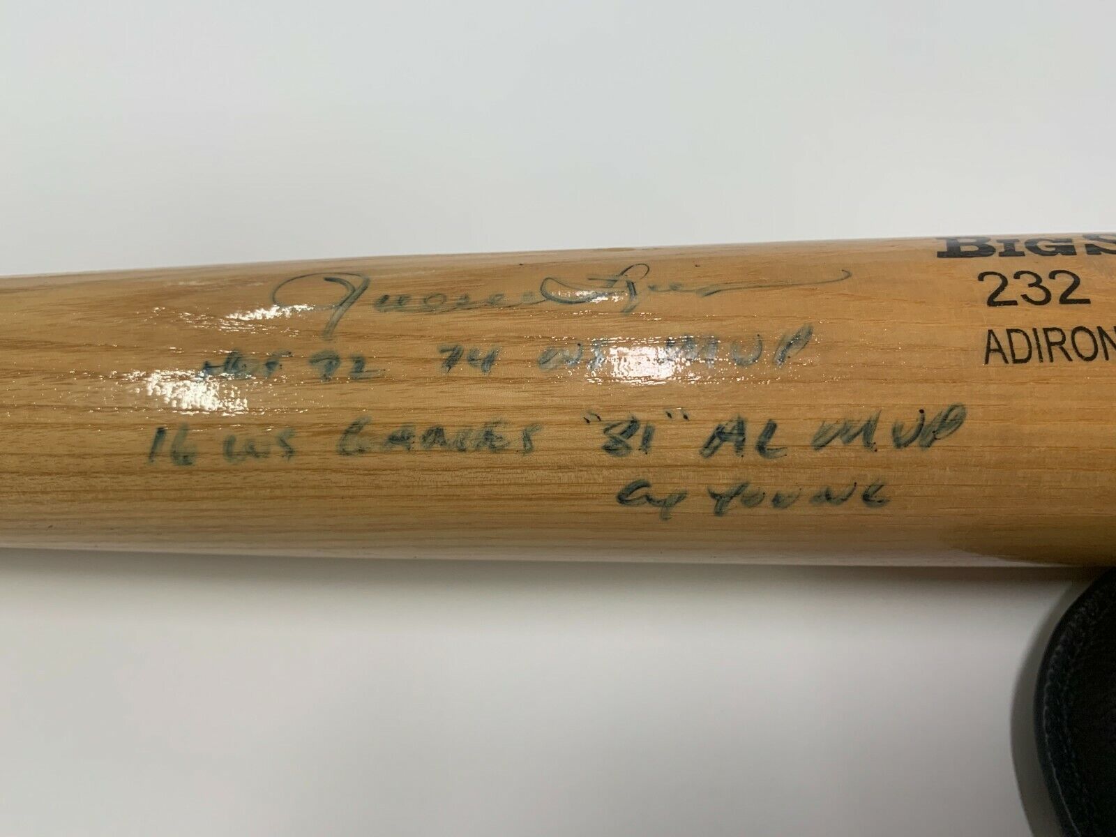 Rollie Fingers Autographed Signed Bat HOF and Stats Signed Reggie Jackson SOA