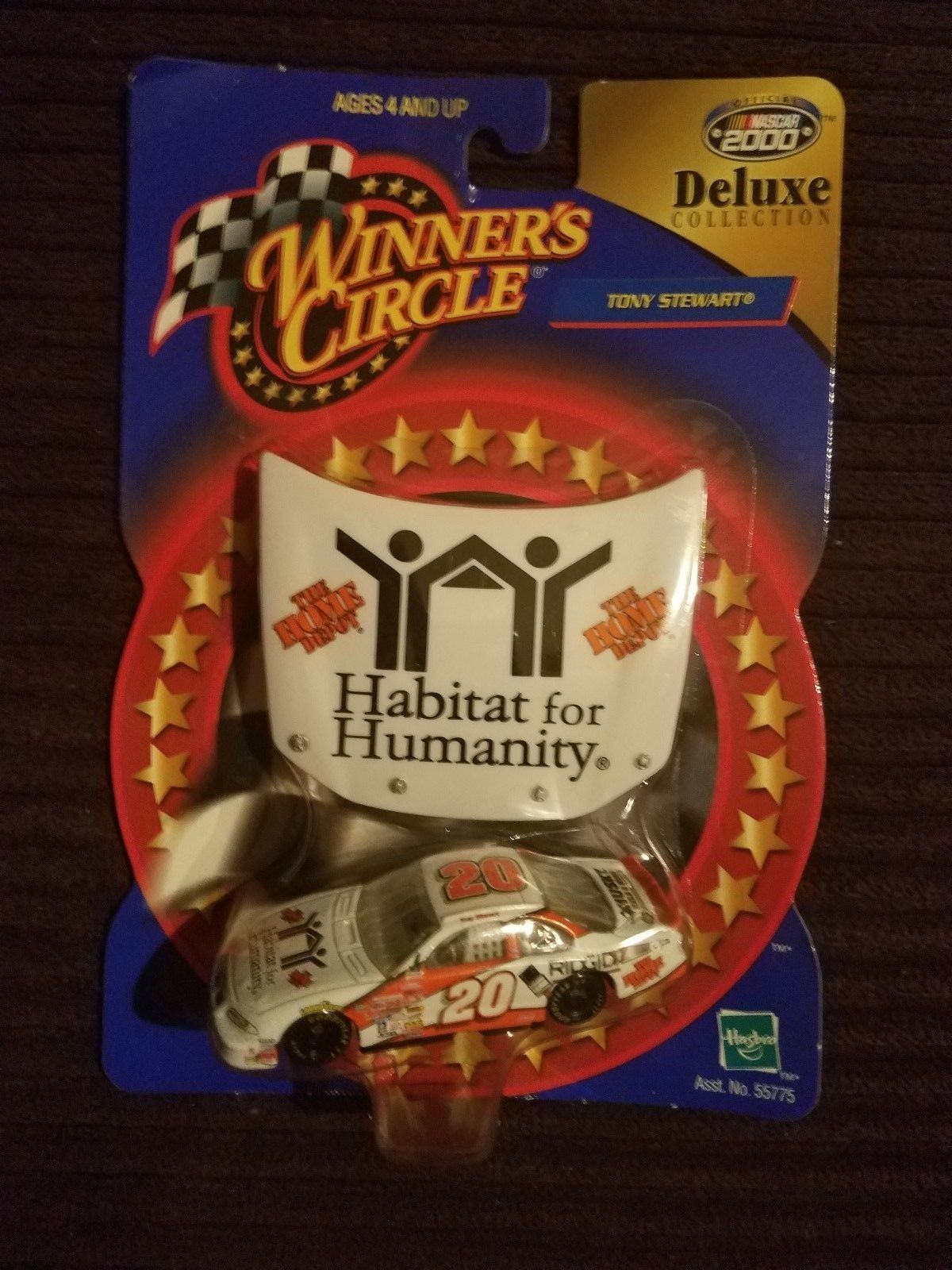 TONY STEWART ROOKIE HABITAT FOR HUMANITY HOOD & CAR #20 PONTIAC WINNERS CIRCLE