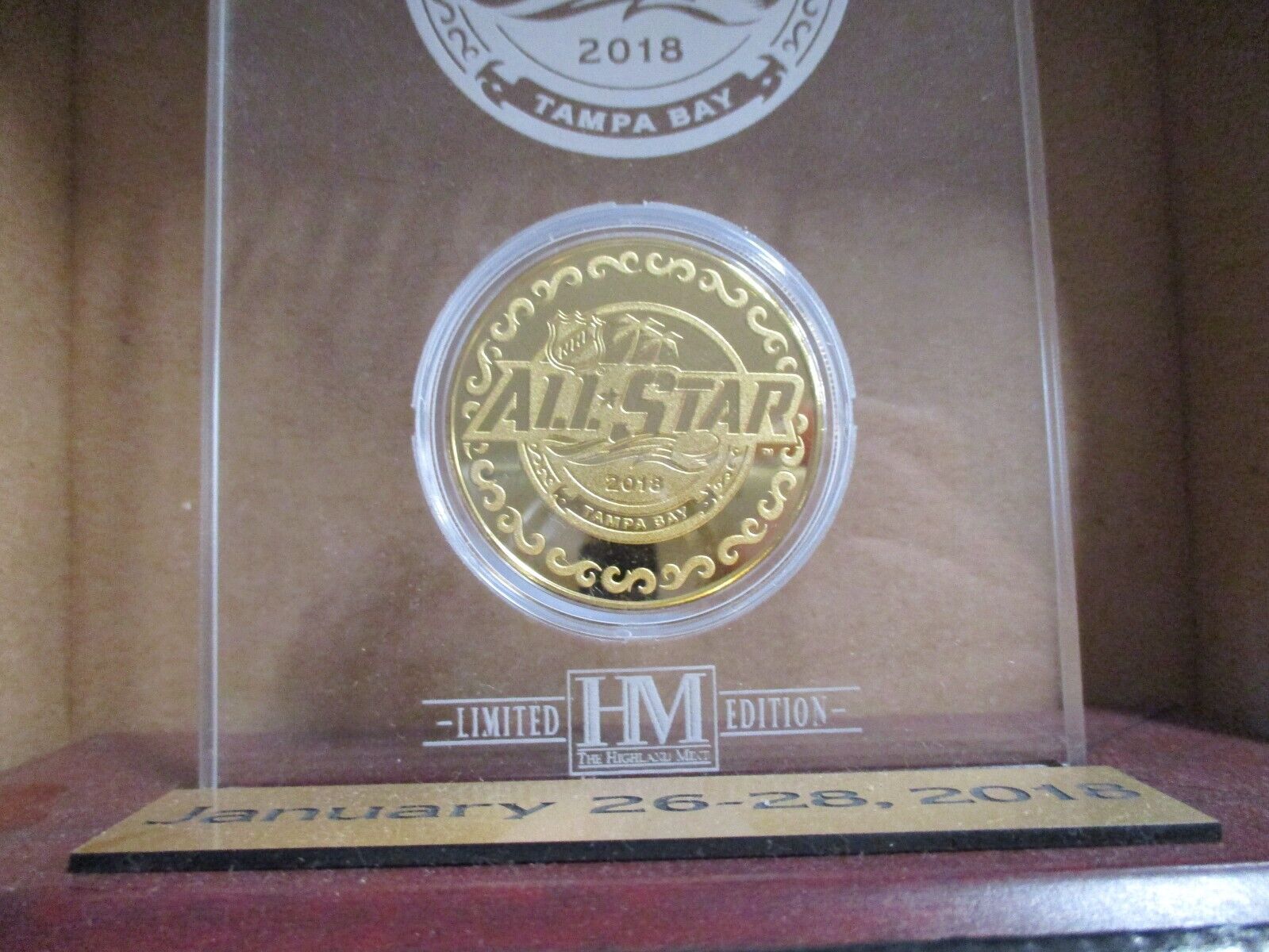 NHL 2018 All Star Game Jan 26-28 Highland Mint Limited Edition Coin With Holder