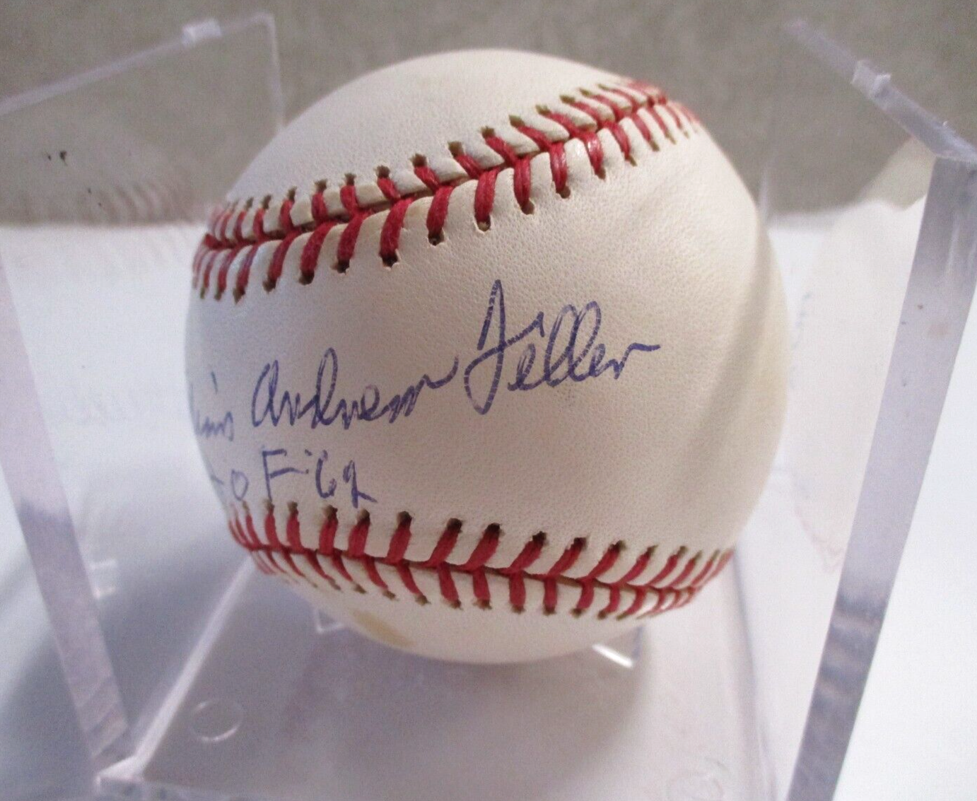 Robert Williams Andrew Feller Full Name Autographed Baseball Bob Feller JSA