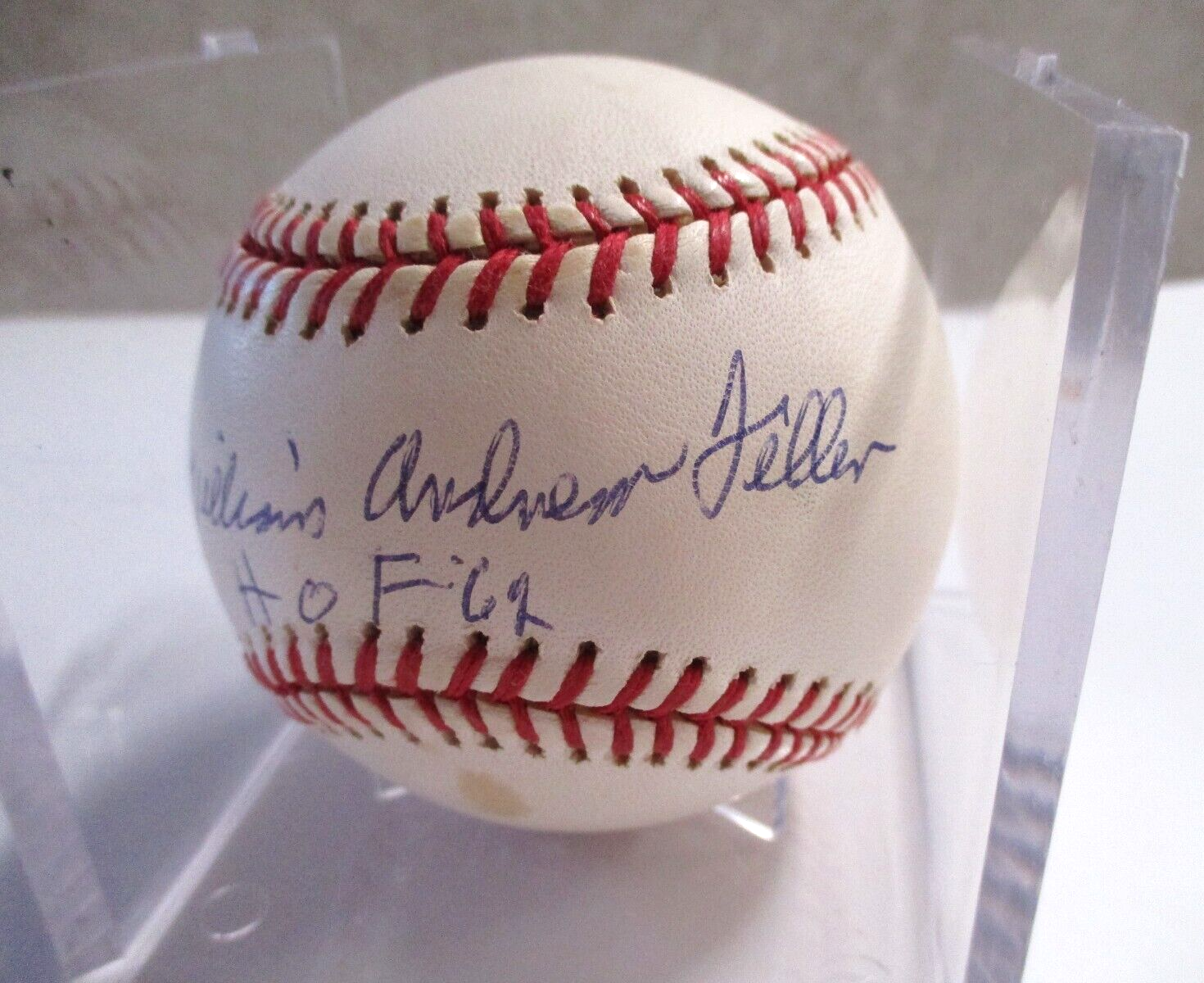 Robert Williams Andrew Feller Full Name Autographed Baseball Bob Feller JSA