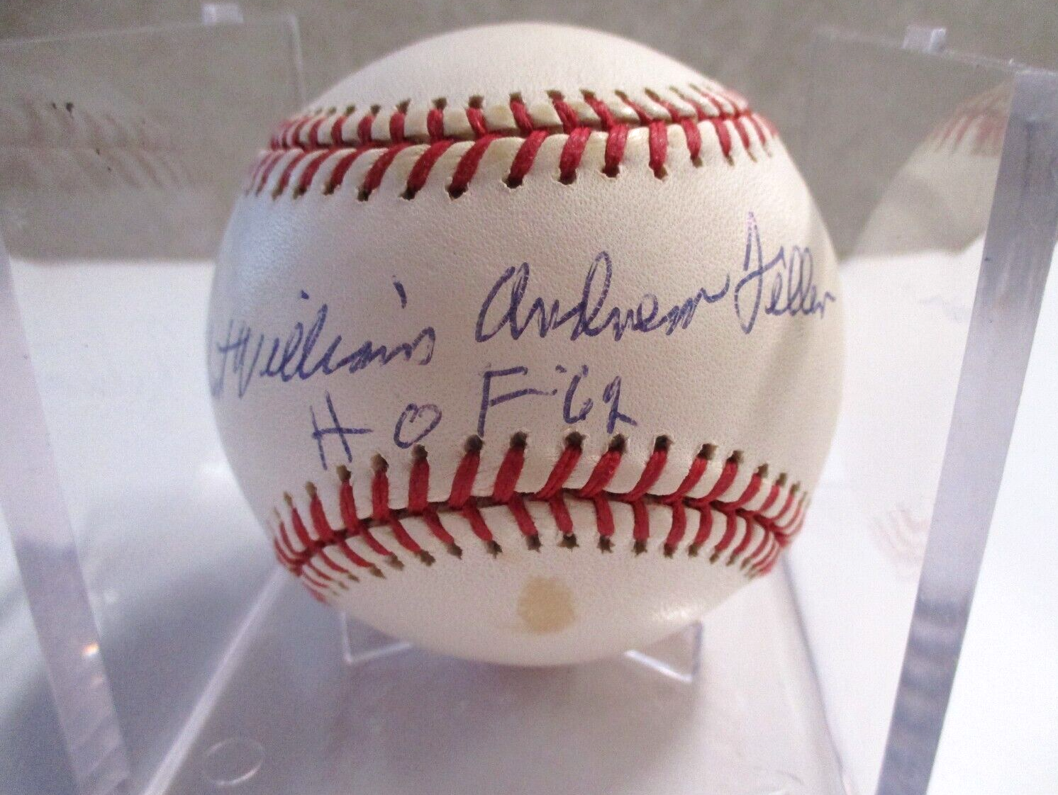 Robert Williams Andrew Feller Full Name Autographed Baseball Bob Feller JSA