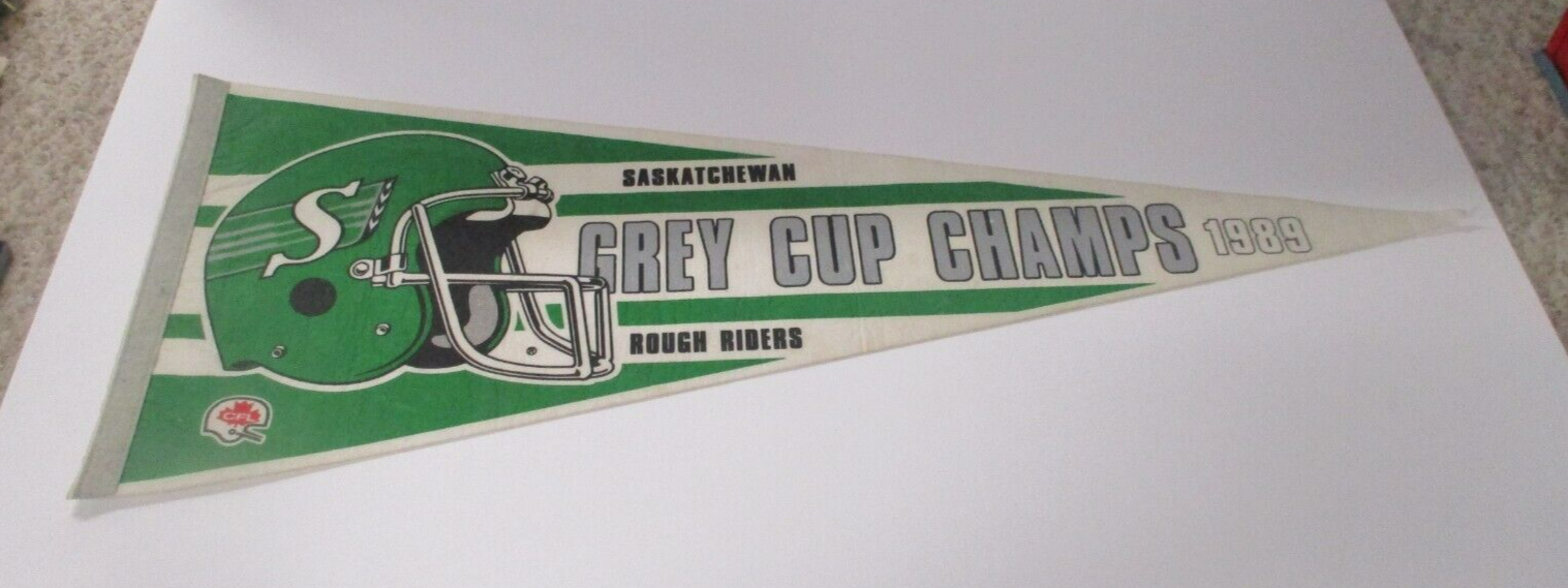 Saskatchewan Roughriders 1989 Grey Cup Champs CFL Flag Pennant