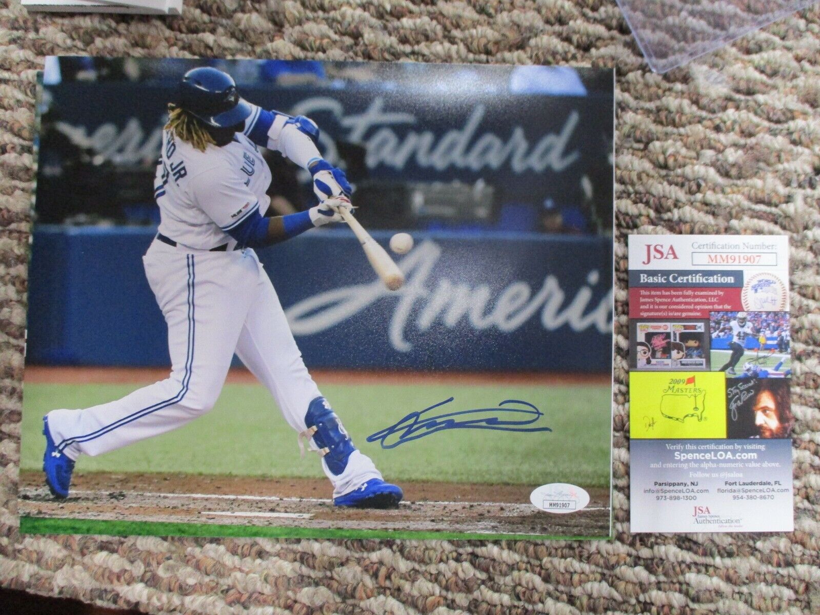 Vladimir Guerrero JR autographed signed 8x10 color photo JSA authentic photo g