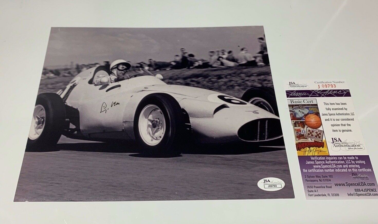 Stirling Moss Racing Driver Autographed 8x10 Photo JSA Certified #J09793