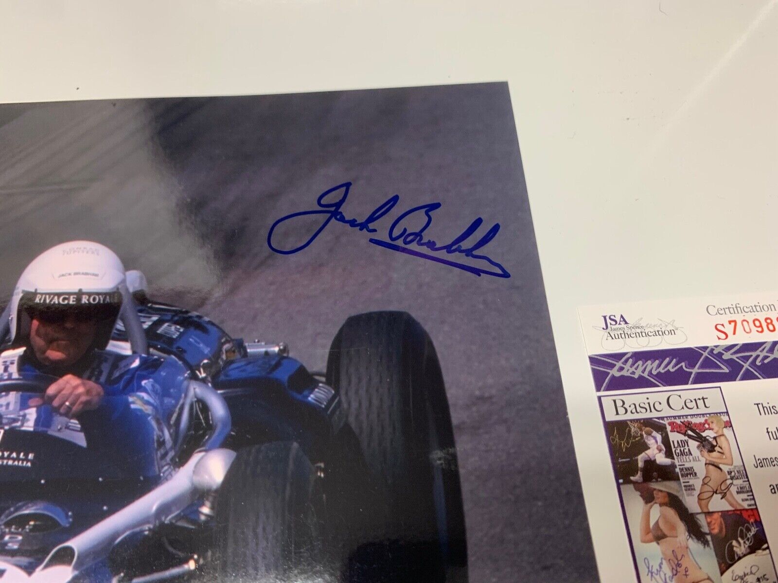 Jack Brabham Racing Autographed 8x10 Photo JSA Certified #S70988 F1 Champ