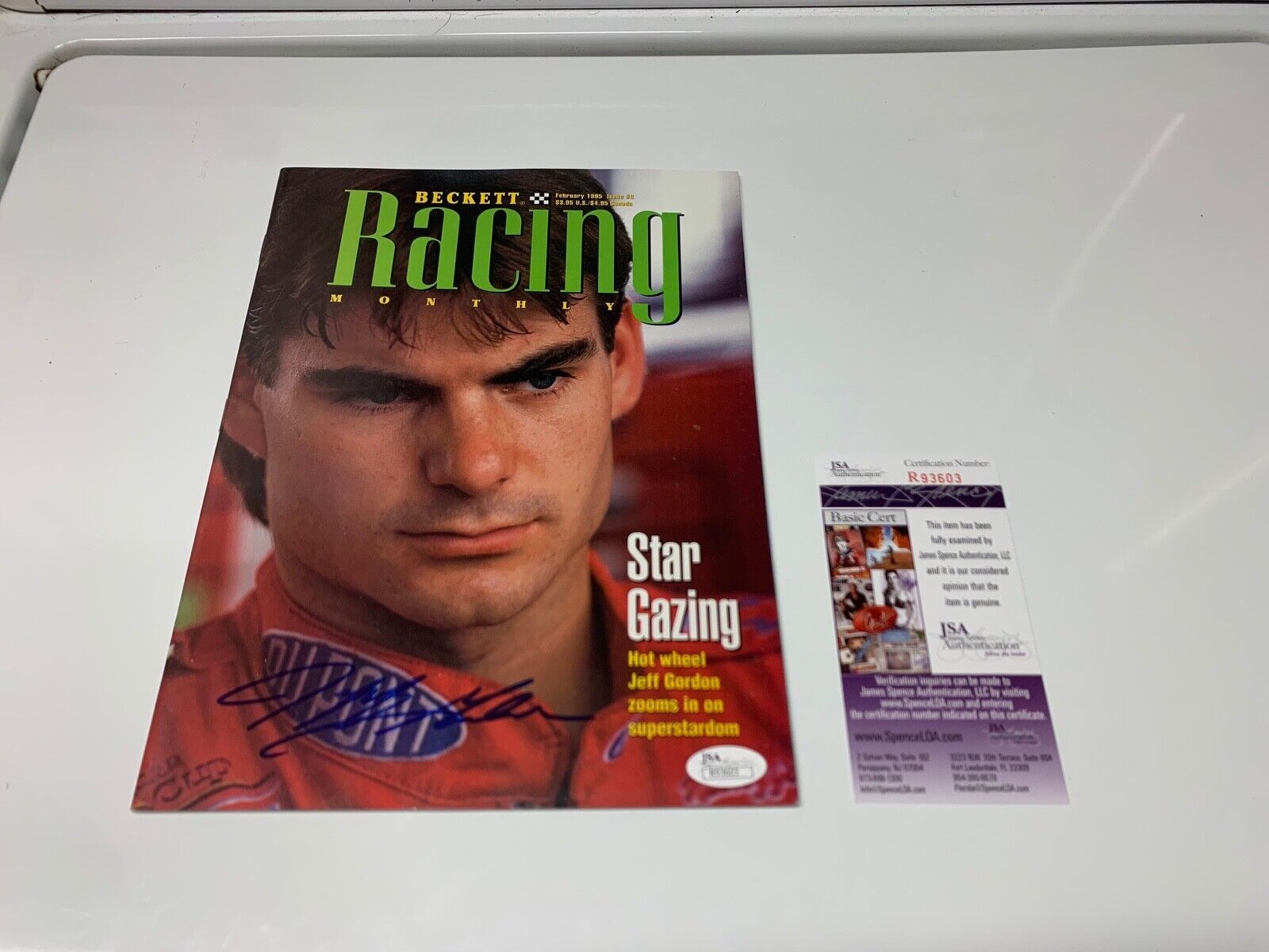 Jeff Gordon Racing Autographed Beckett Monthly Magazine JSA Certified #R93603